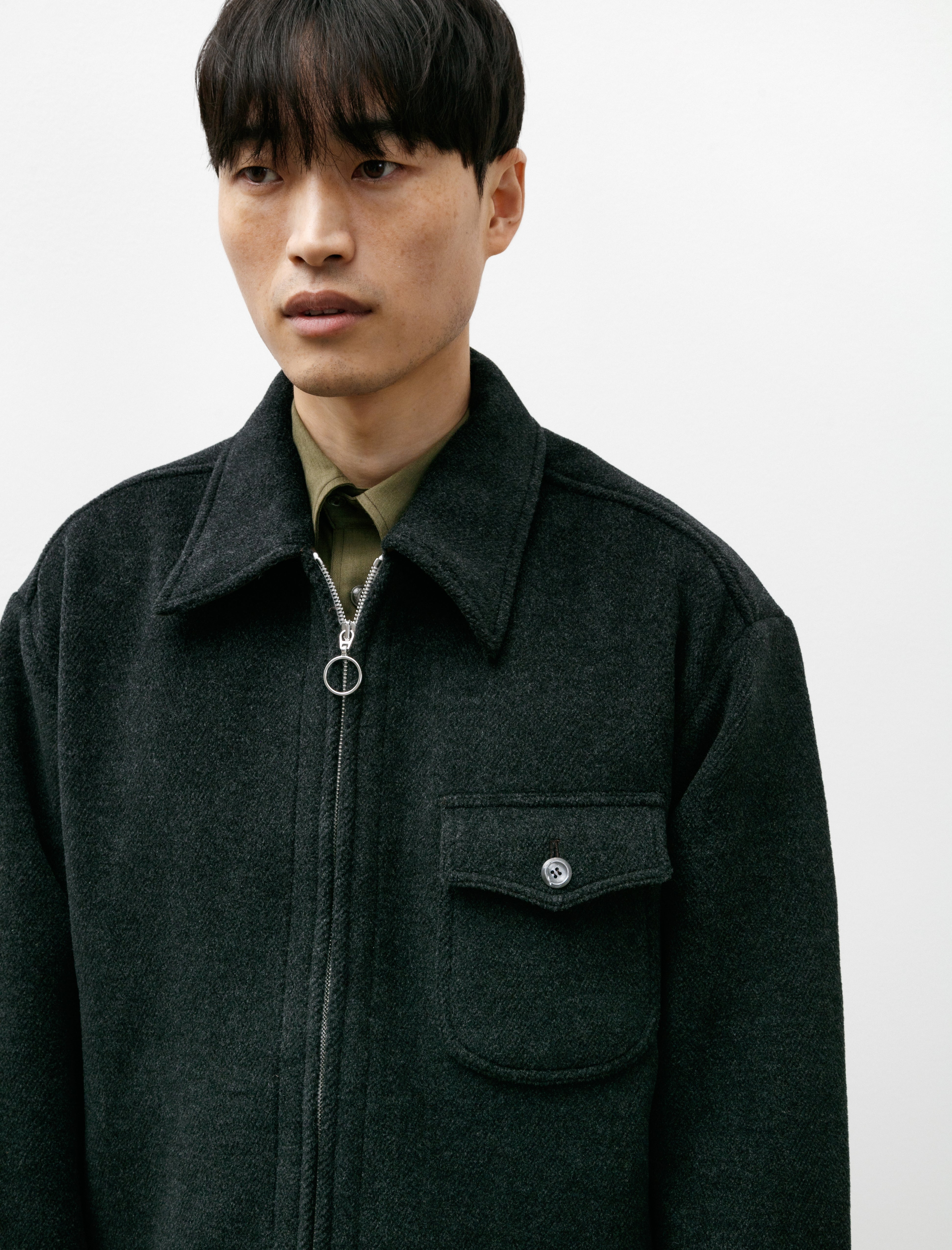 LEJ Shell Blouson Charcoal Wool