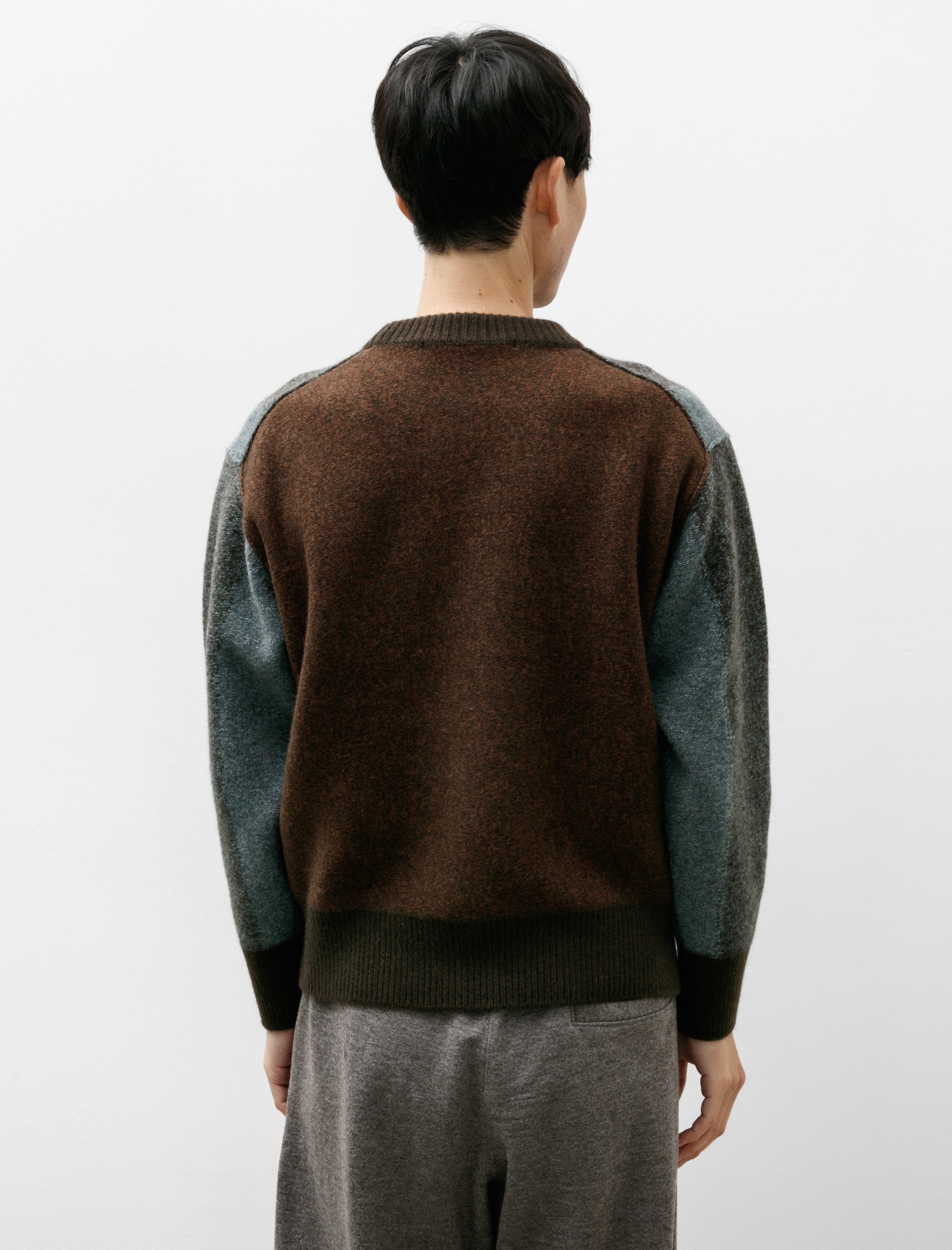 Slopeslow Tricolour Crew Neck Sweater Blue Khaki