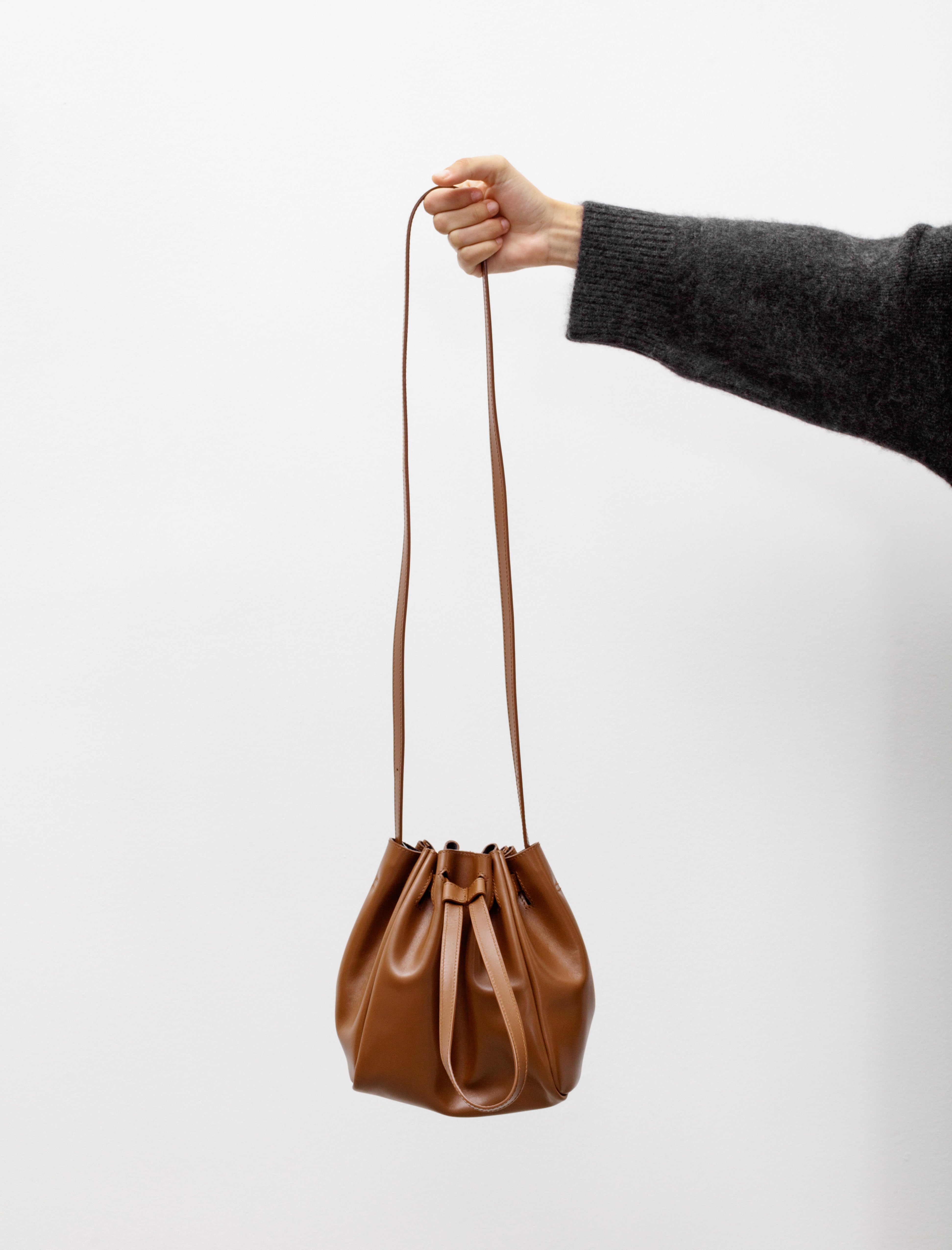 Dusan Pleated Bucket Bag Africa Brown