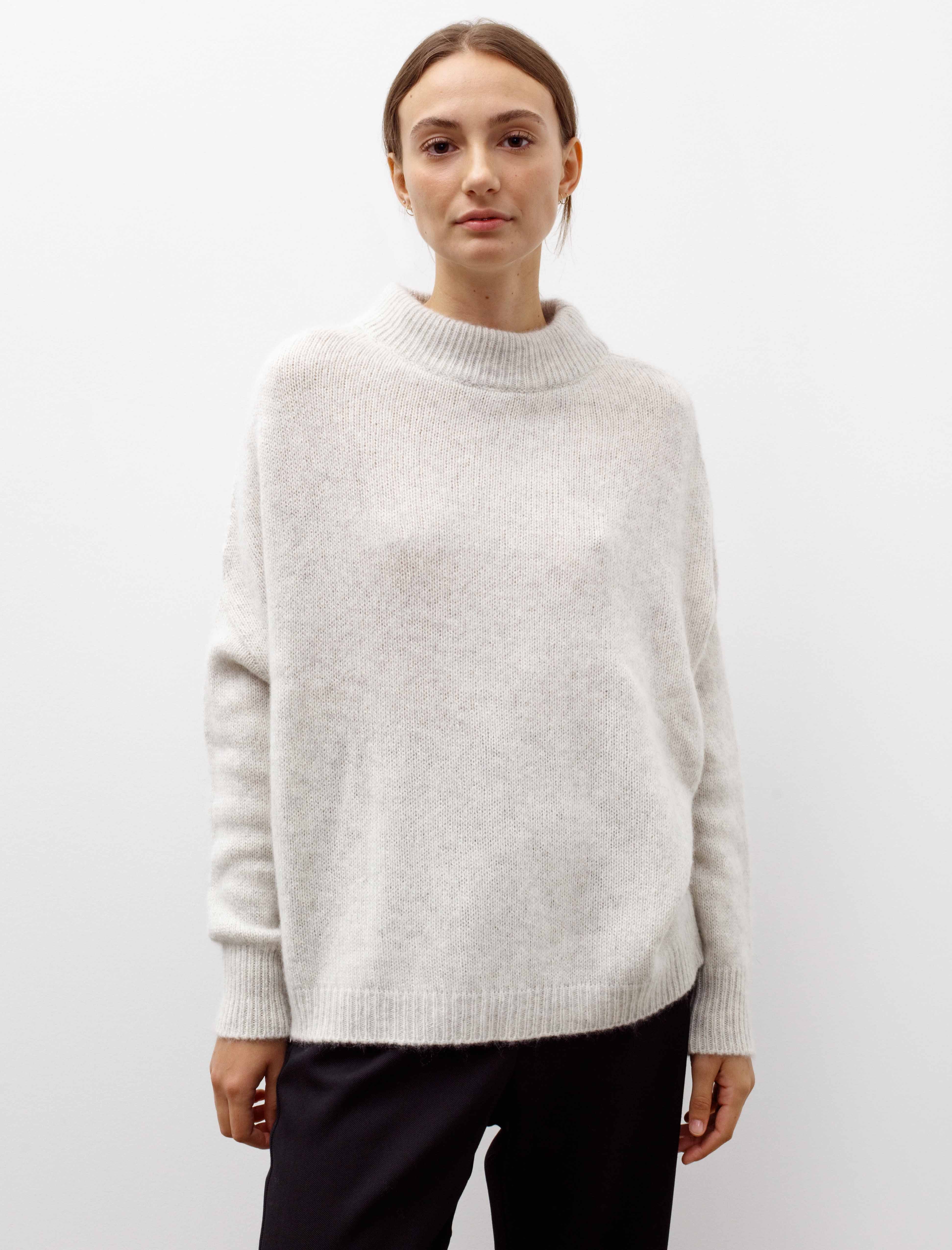 Regular Roundneck Cashmere/Silk Sweater Silver