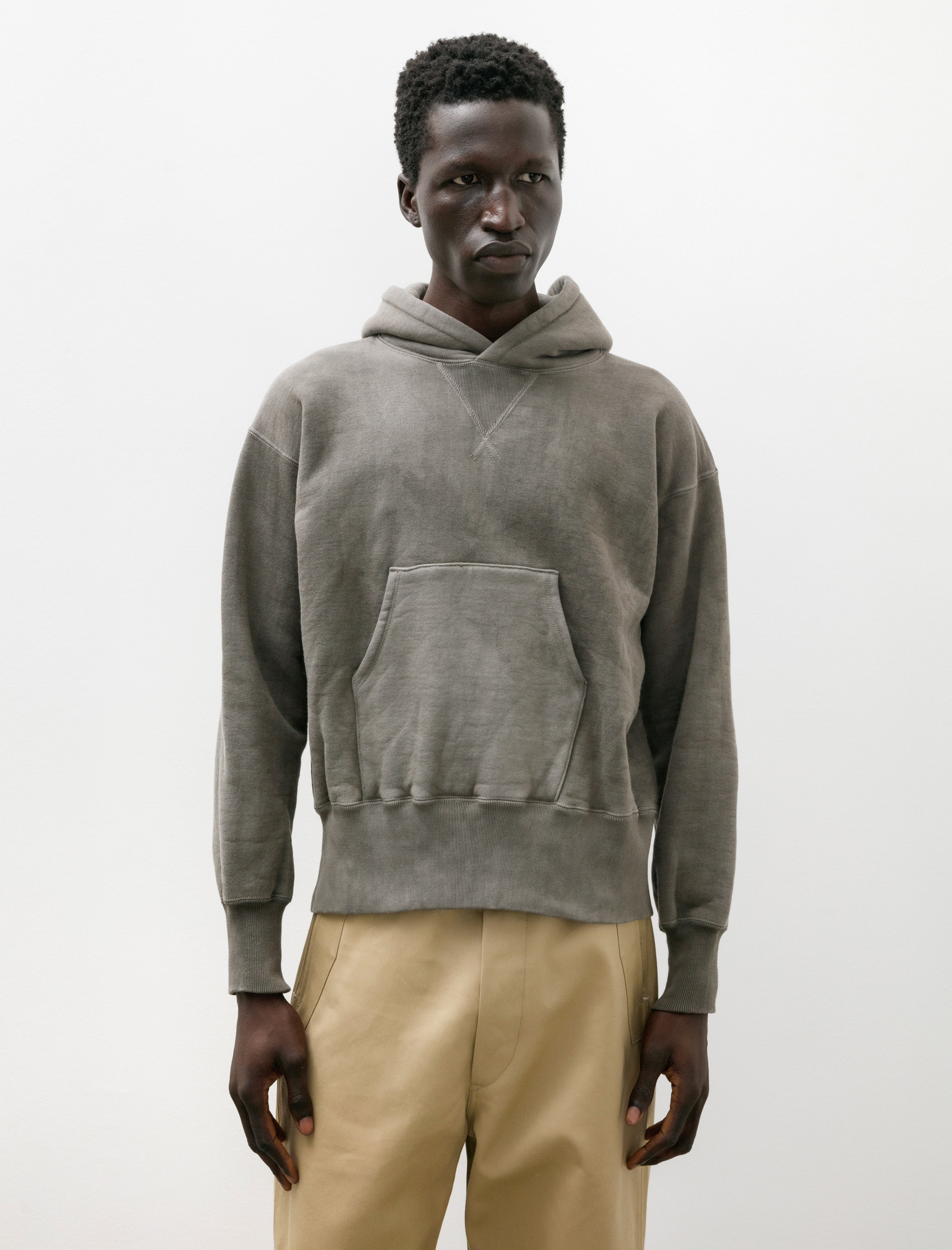 Taiga Takahashi Lot 606 Hooded Sweatshirt Logwood Dyed Grey