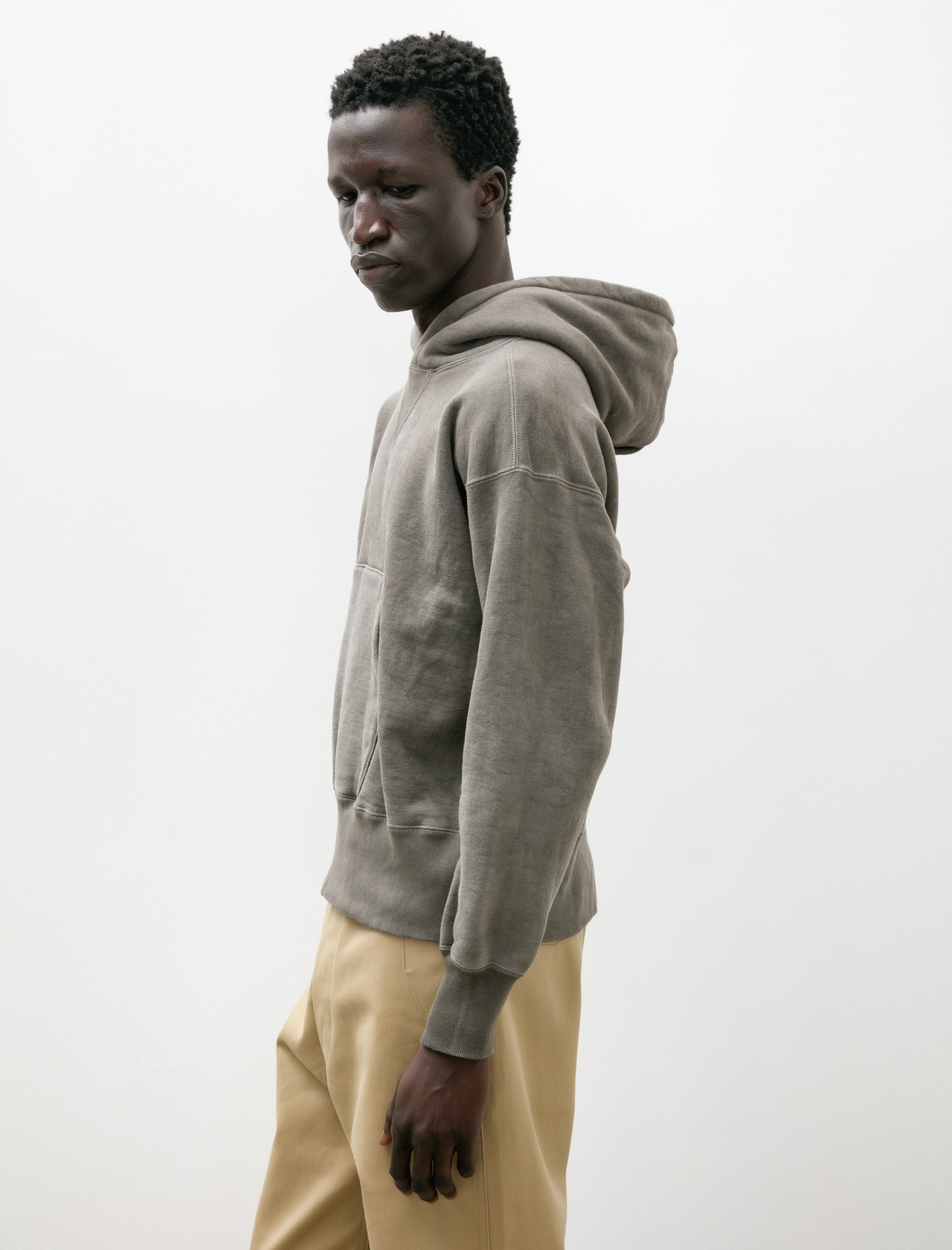 Taiga Takahashi Lot 606 Hooded Sweatshirt Logwood Dyed Grey