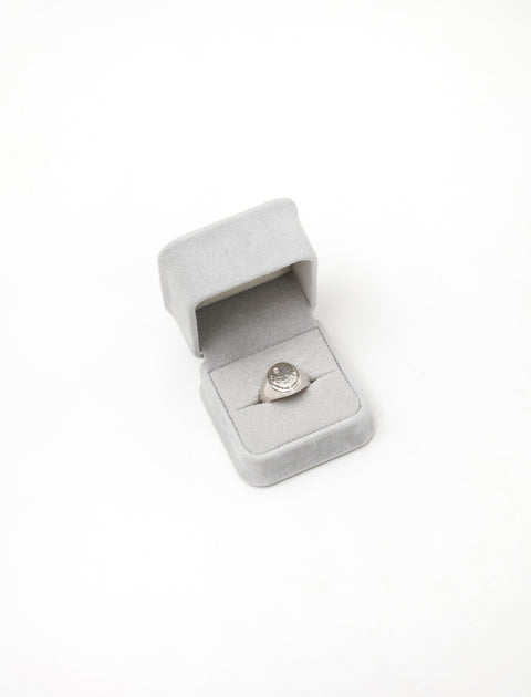 Bunney Oval Signet Ring Hammered Silver