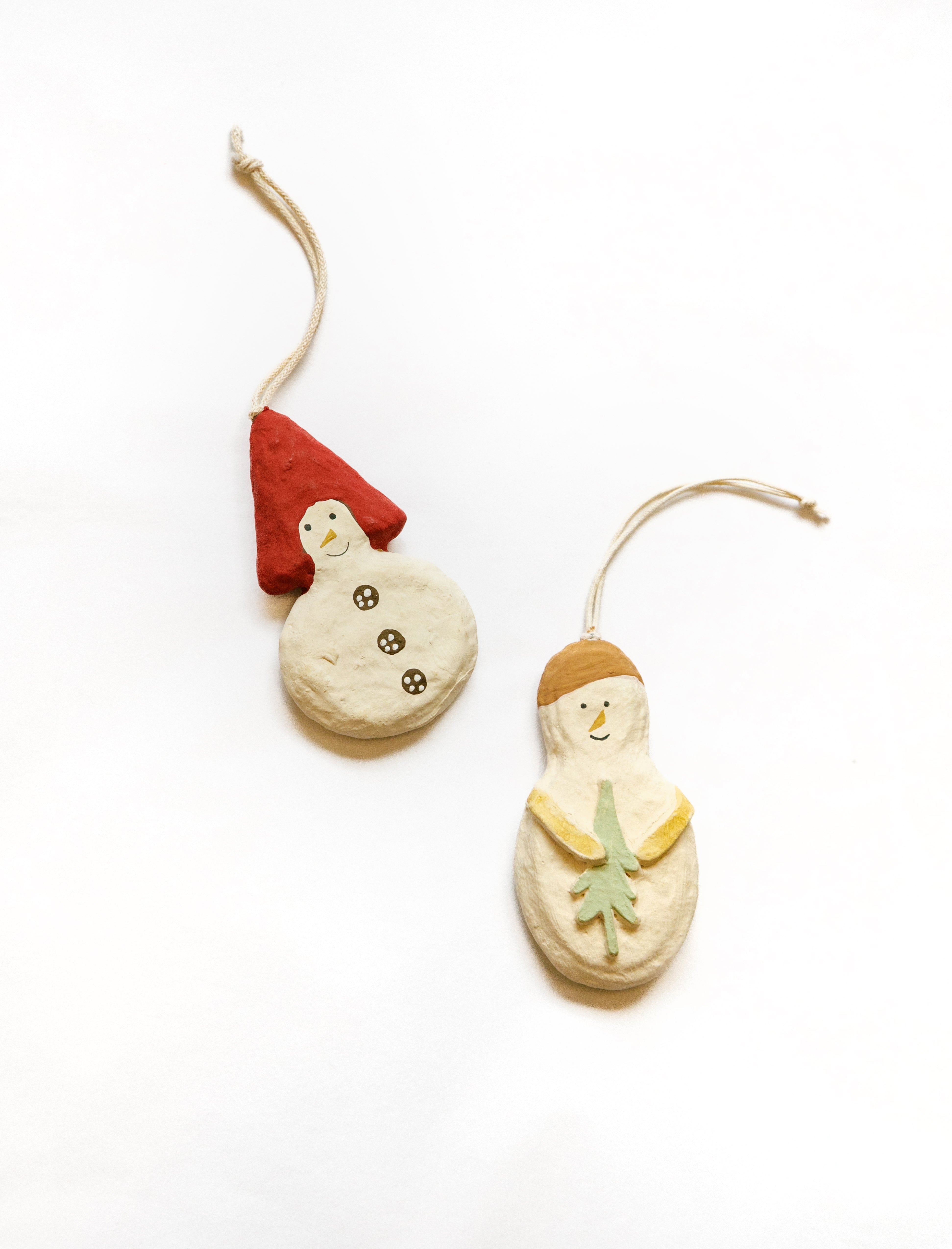 Fog Linen Holiday Ornament Snowmen