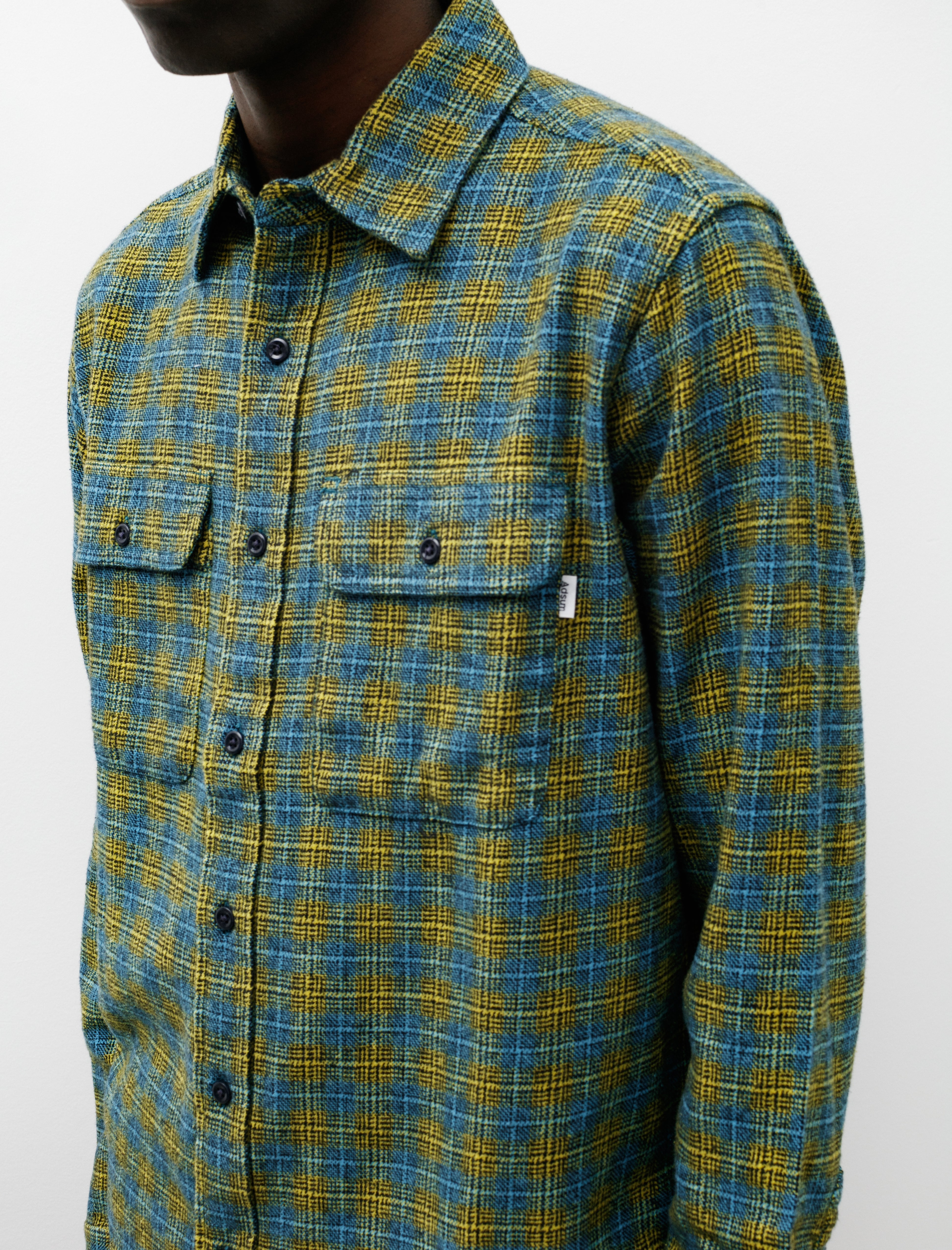 Adsum Classic Plaid Workshirt Aqua/Sulfur