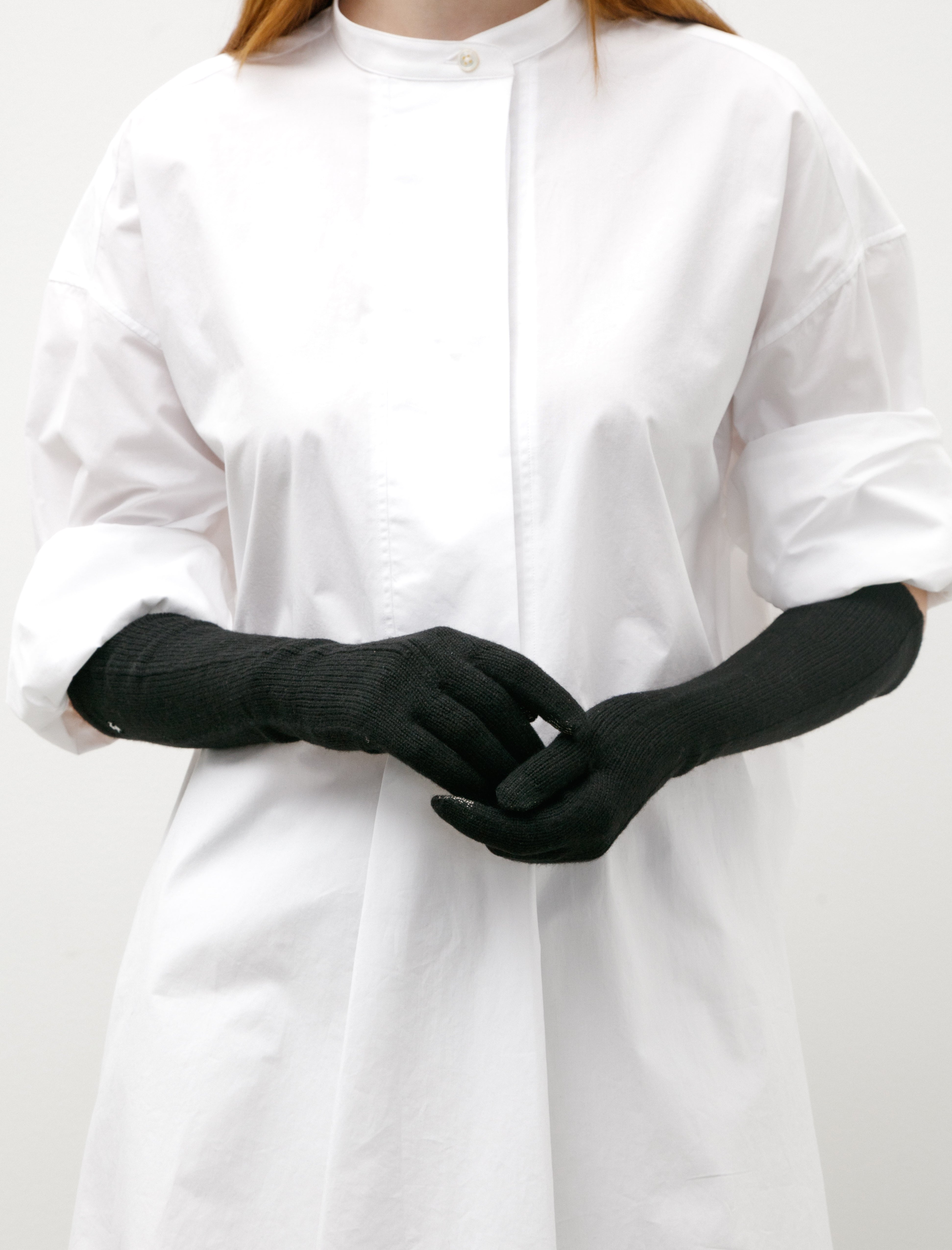 Handsome Stockholm Cashmere Long Gloves Black