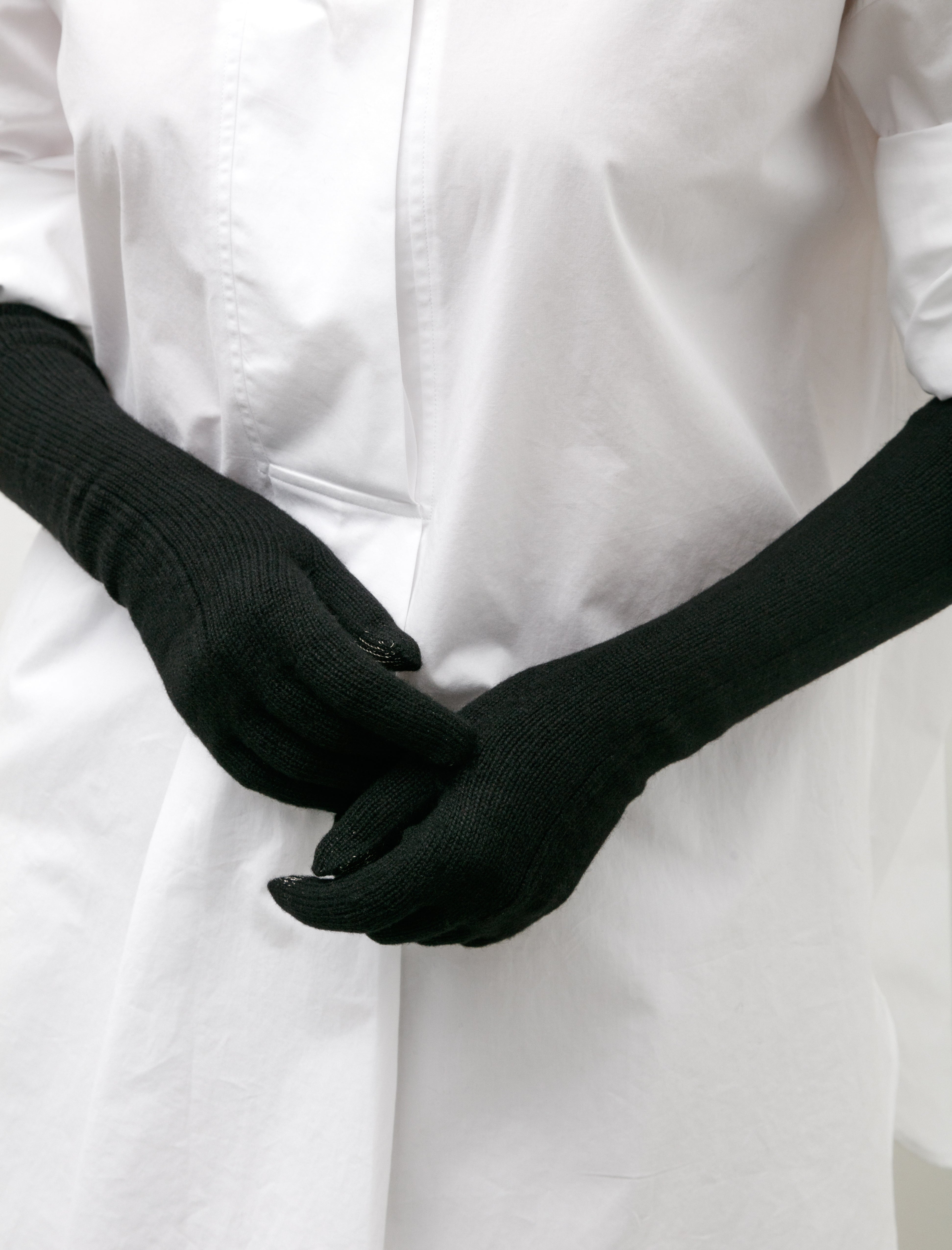 Handsome Stockholm Cashmere Long Gloves Black