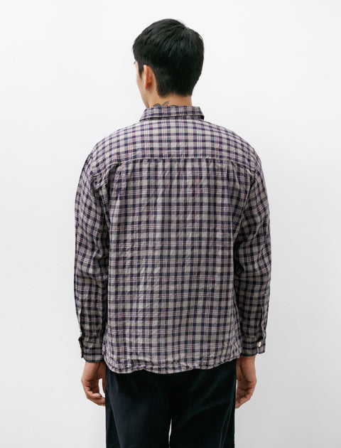 Conkers Relaxed Farmer Shirt Linen Grey Check