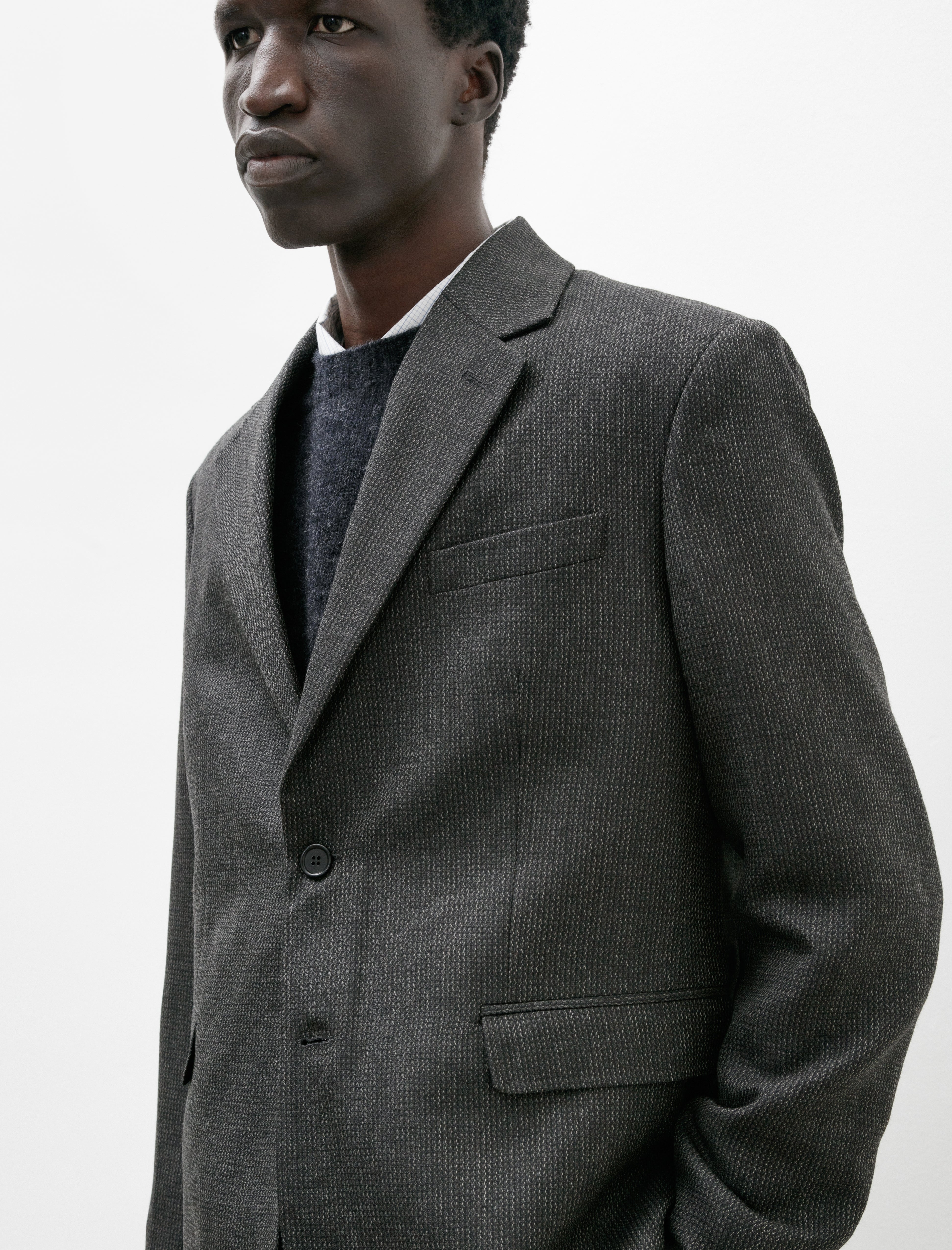 mfpen Single Breasted Blazer Dark Grey Twist