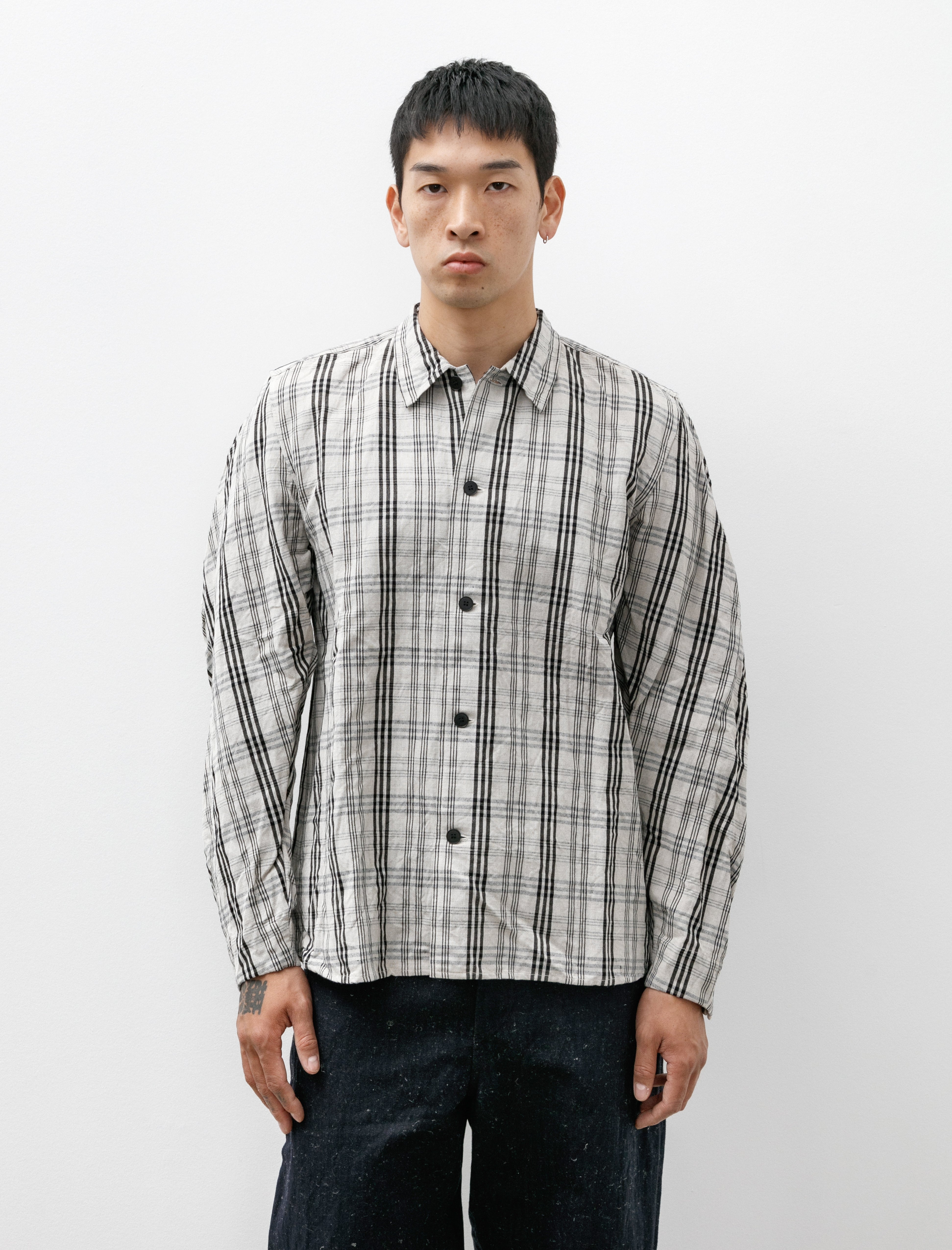 Unkruid Bow Sleeve Shirt Natural Black Kelsch Cloth