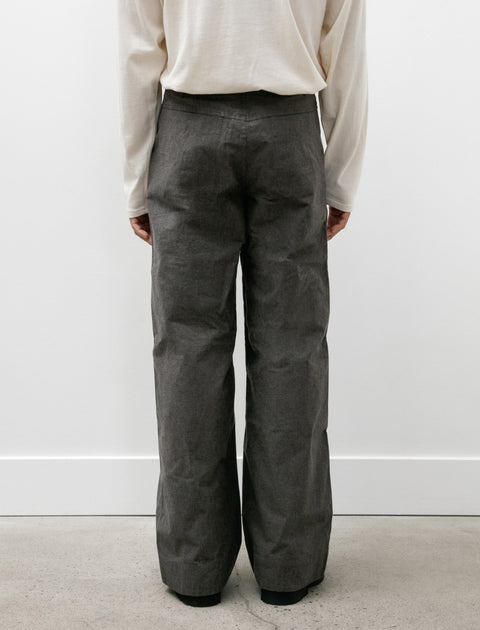 Unkruid Wide Leg Trousers Charcoal Waxed Fine Canvas