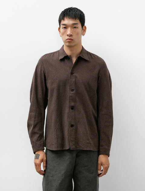 Unkruid Bow Sleeve Shirt Brown Sashiko Cloth