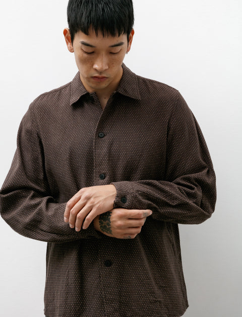 Unkruid Bow Sleeve Shirt Brown Sashiko Cloth