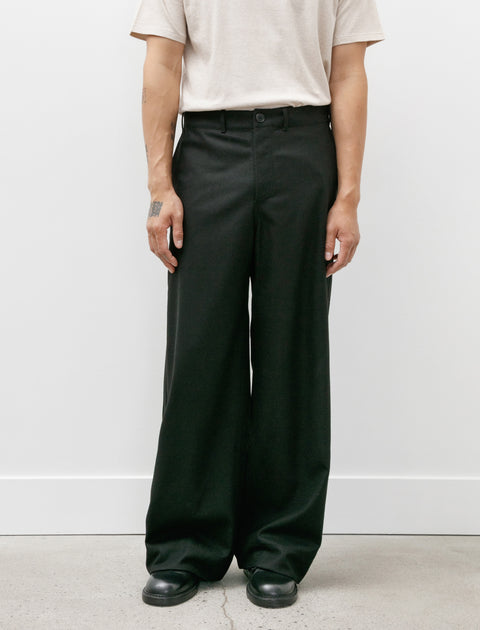 Unkruid Wide Leg Trousers Black Fine Loden