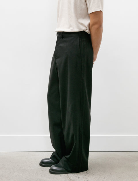 Unkruid Wide Leg Trousers Black Fine Loden