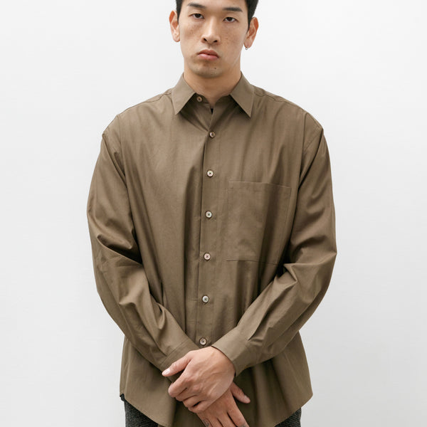 Auralee Washed Finx Twill Big Shirt Brown – Neighbour