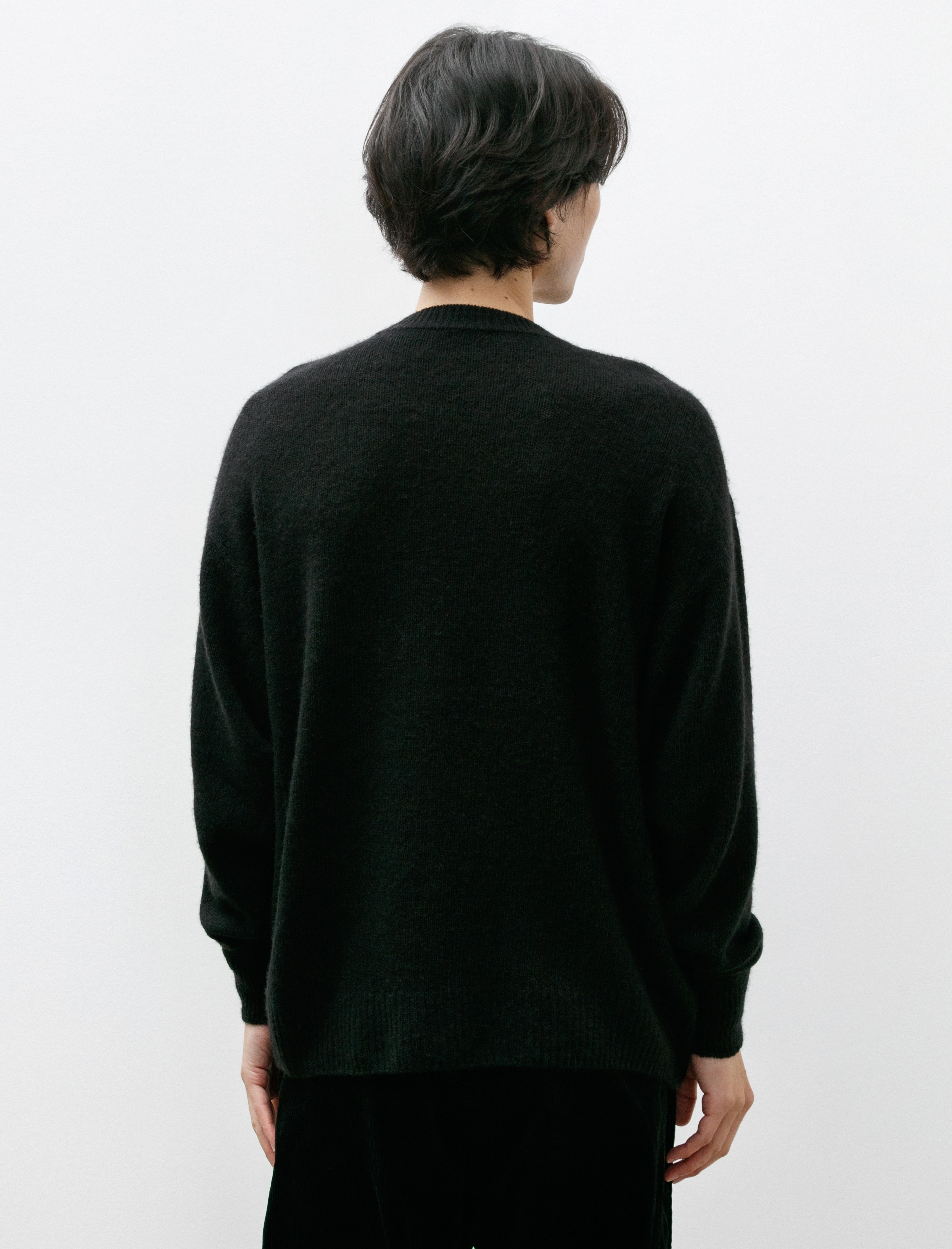 Comoli Garment Dyed Cashmere Crewneck Black