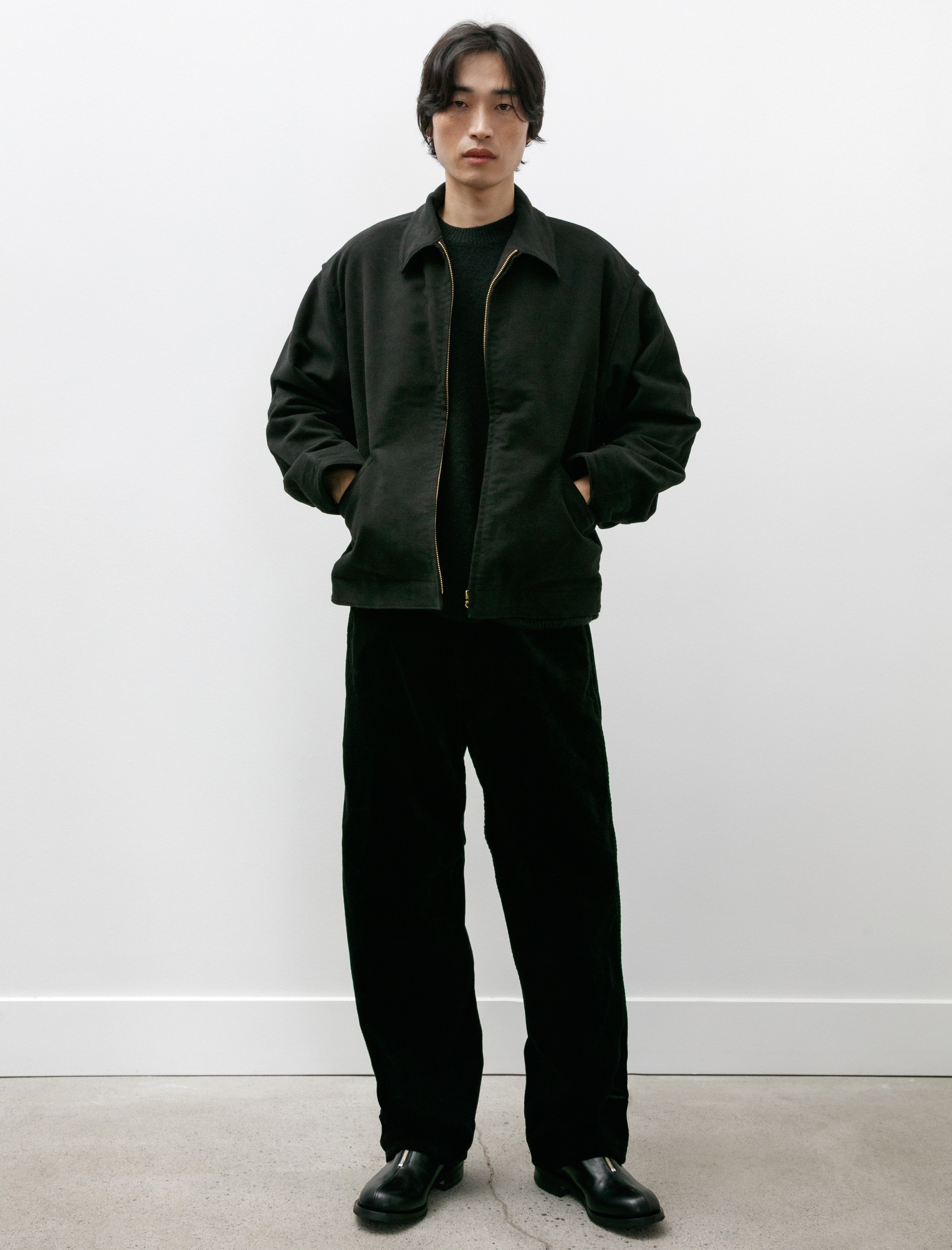 Comoli Corduroy Work Pants Black