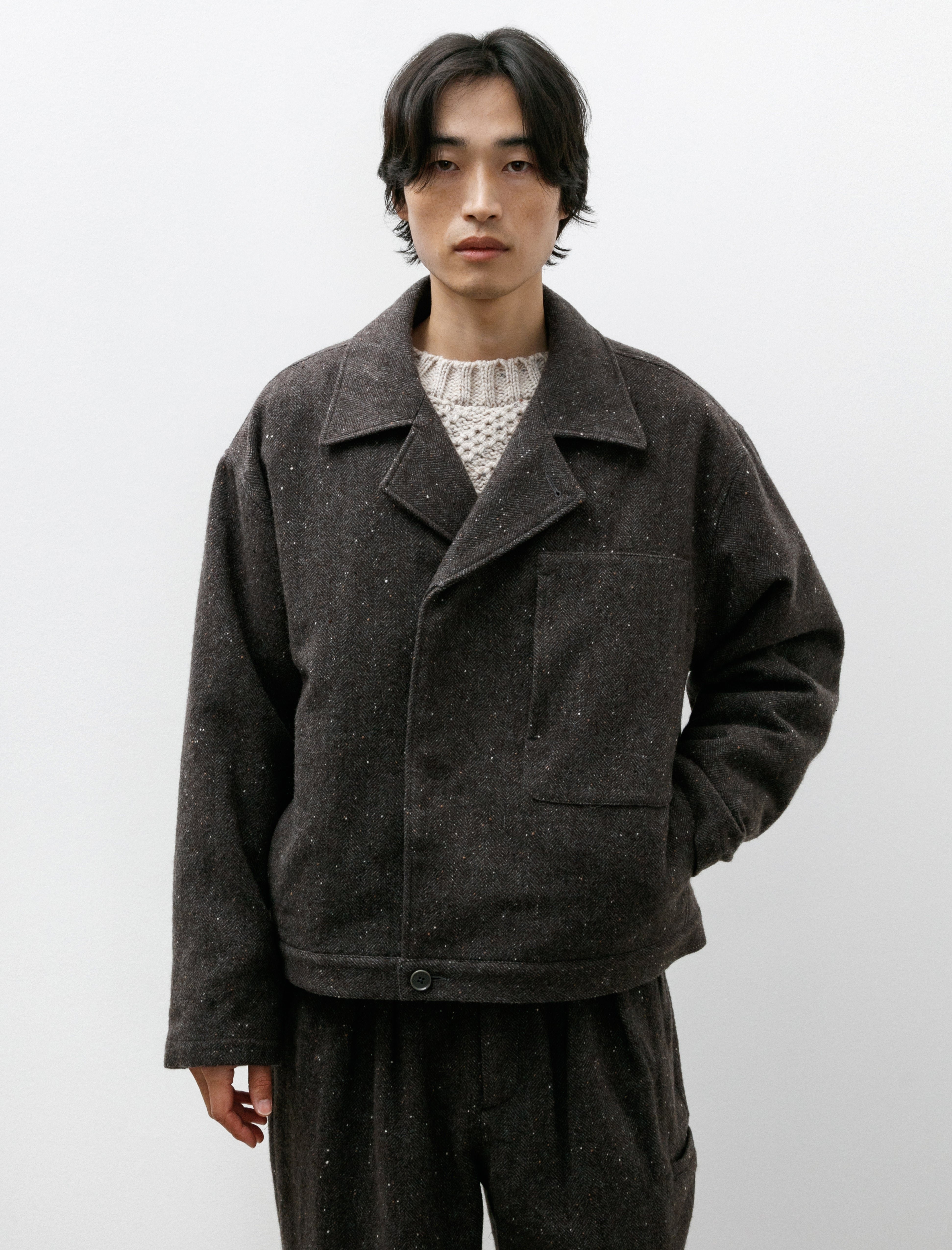 Polyploid Marine Jacket B Grey Nep Wool