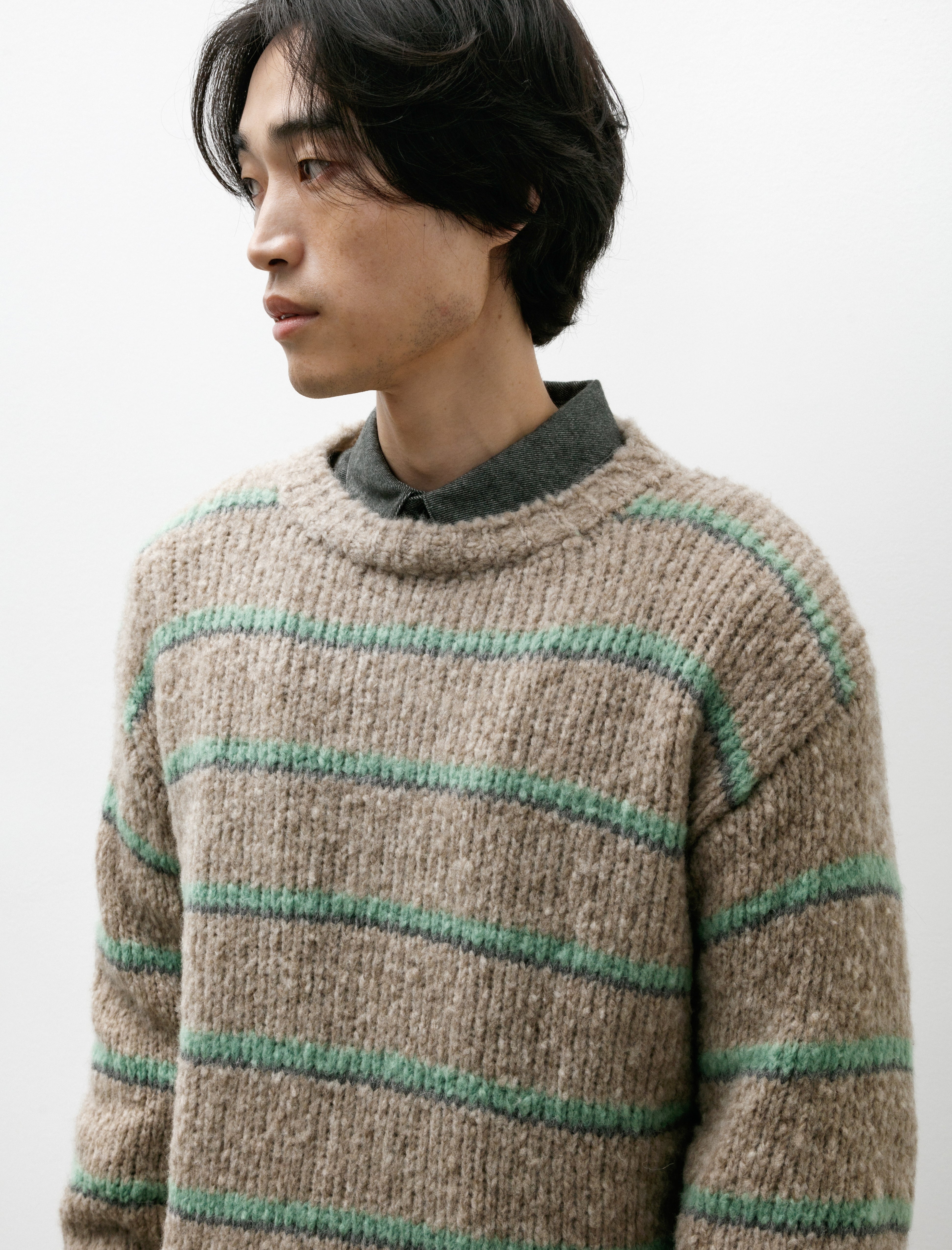 Polyploid Crew Neck Sweater B Beige Sage