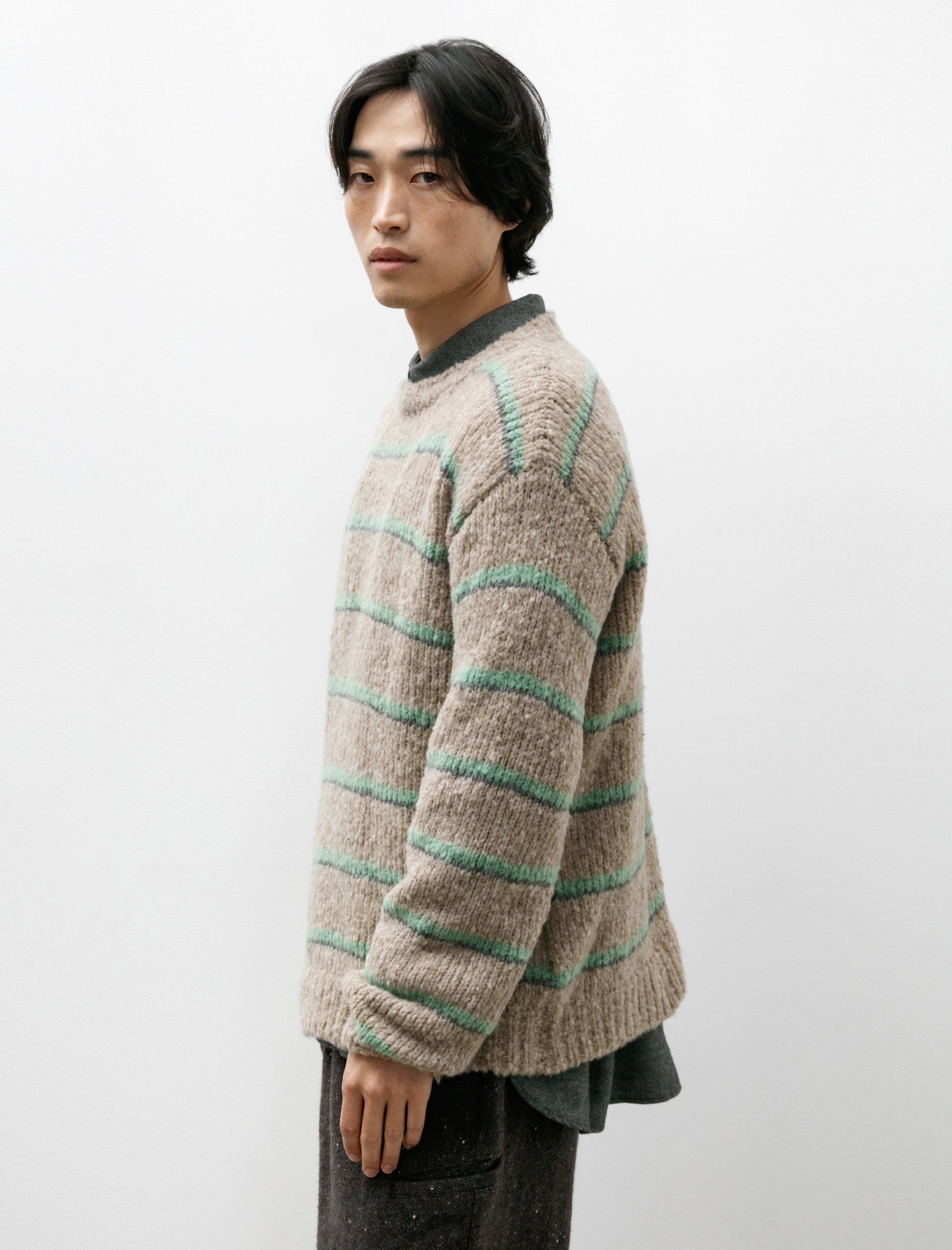 Polyploid Crew Neck Sweater B Beige Sage