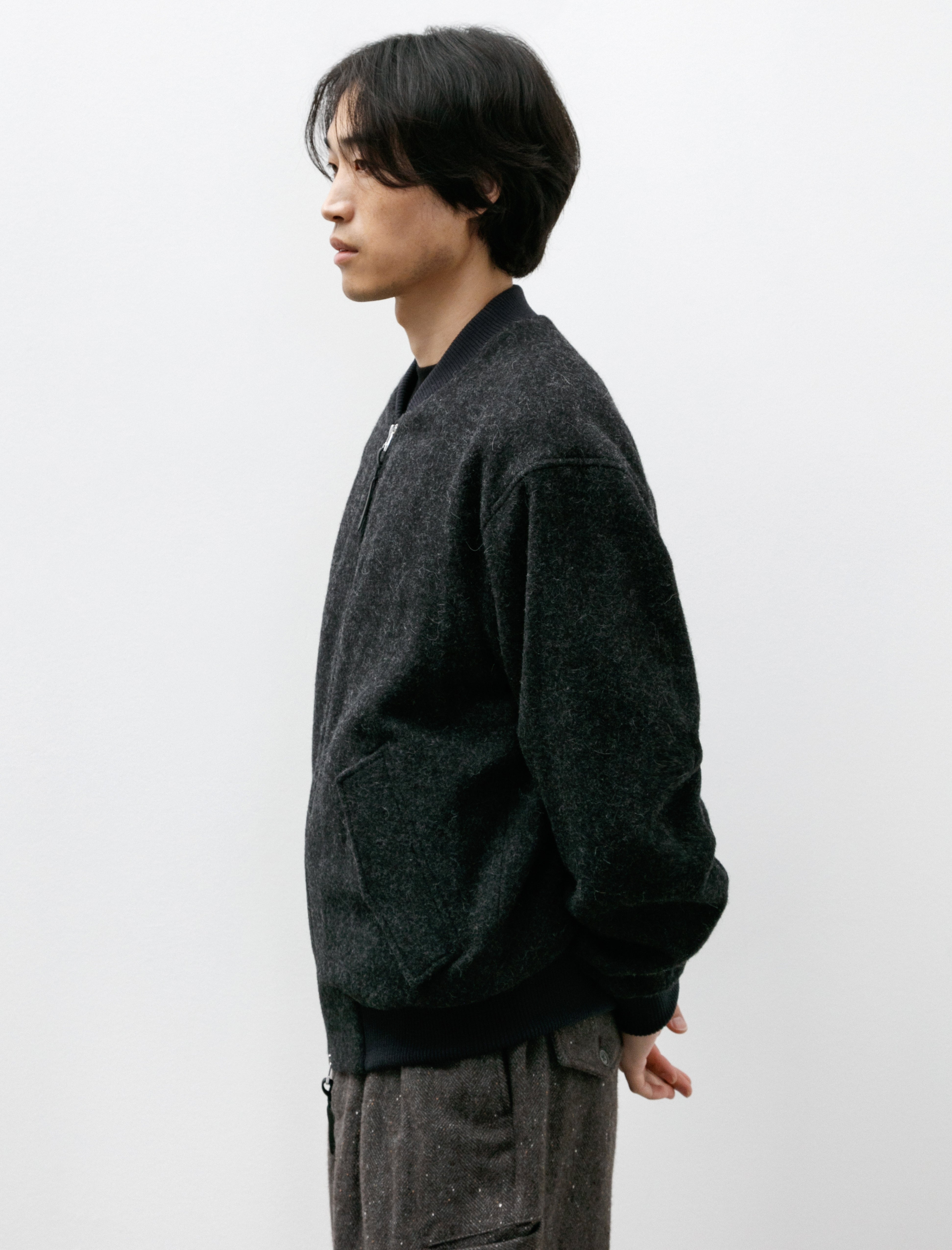 Polyploid Flight Jacket B Wool Alpaca Charcoal