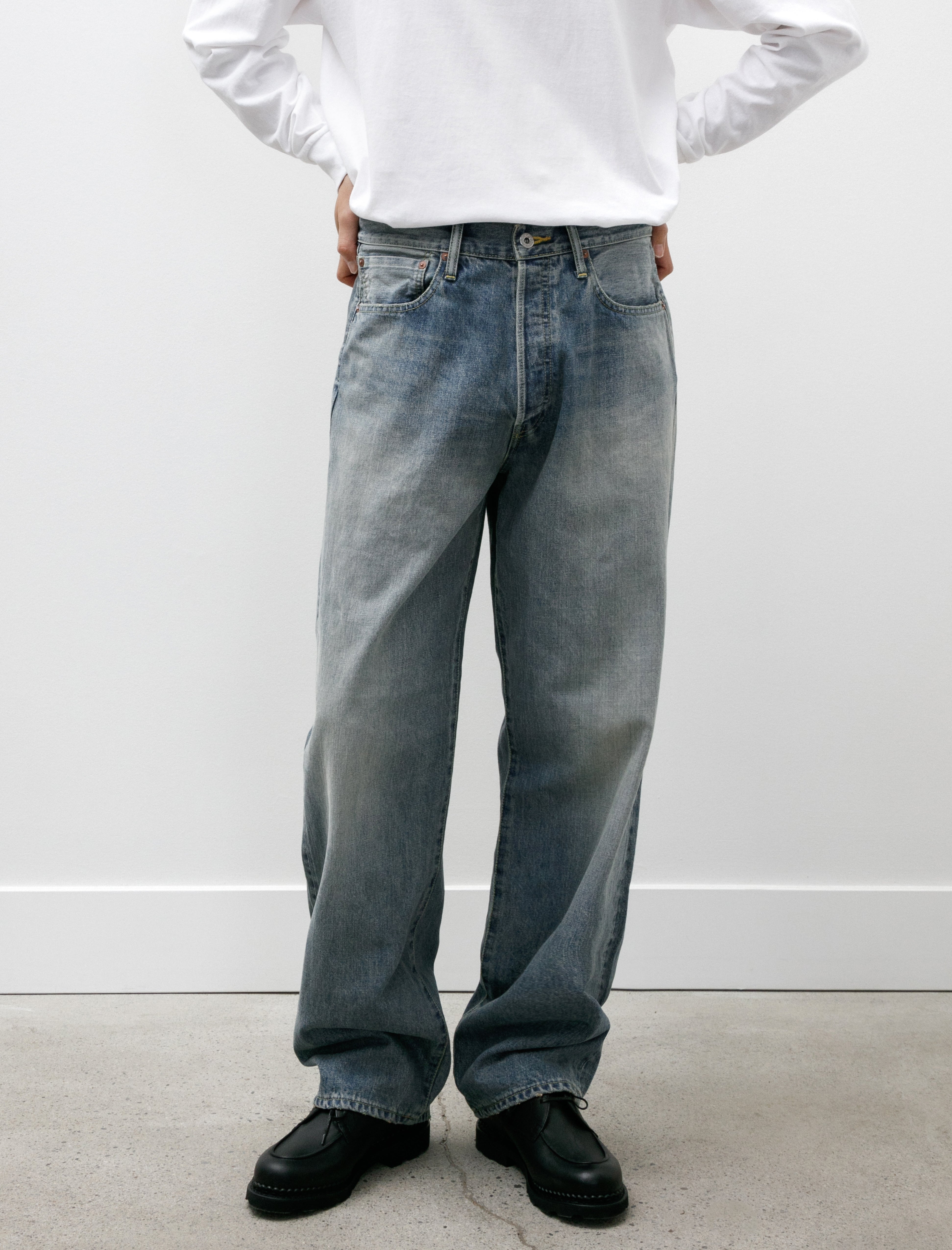 Yoko Sakamoto Denim Straight Pants Indigo Fade