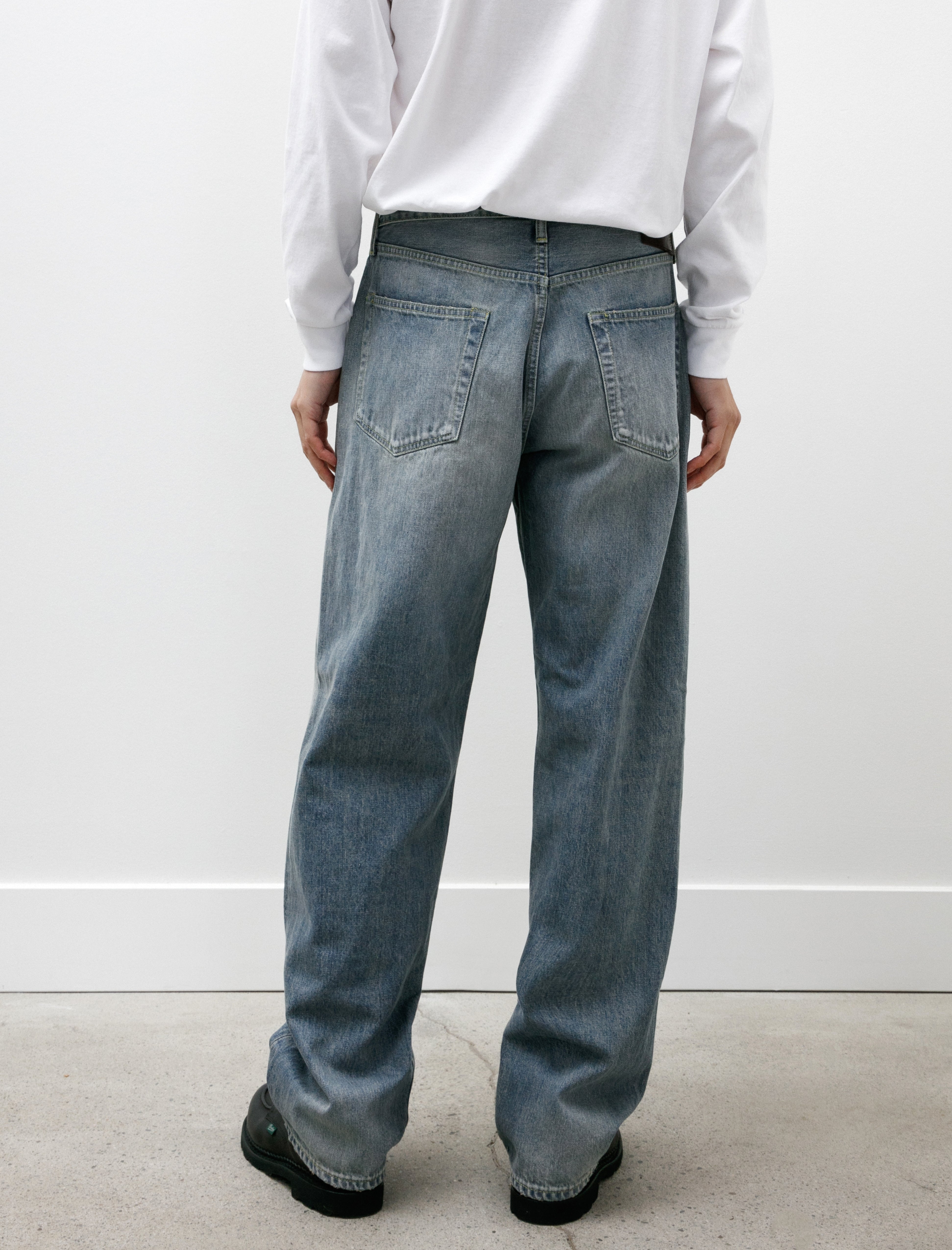 Yoko Sakamoto Denim Straight Pants Indigo Fade