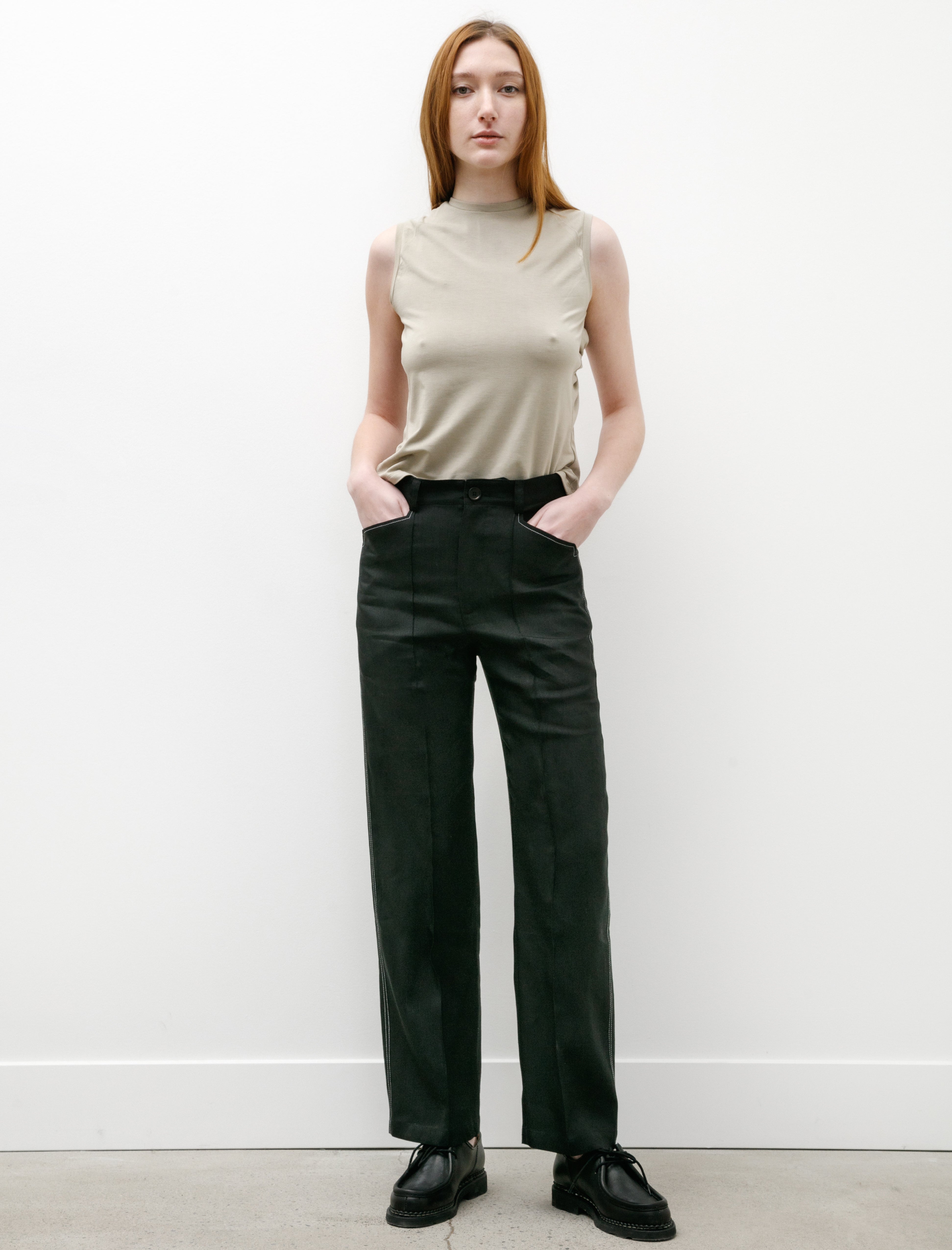 Wanze Work Trouser Linen Viscose Black