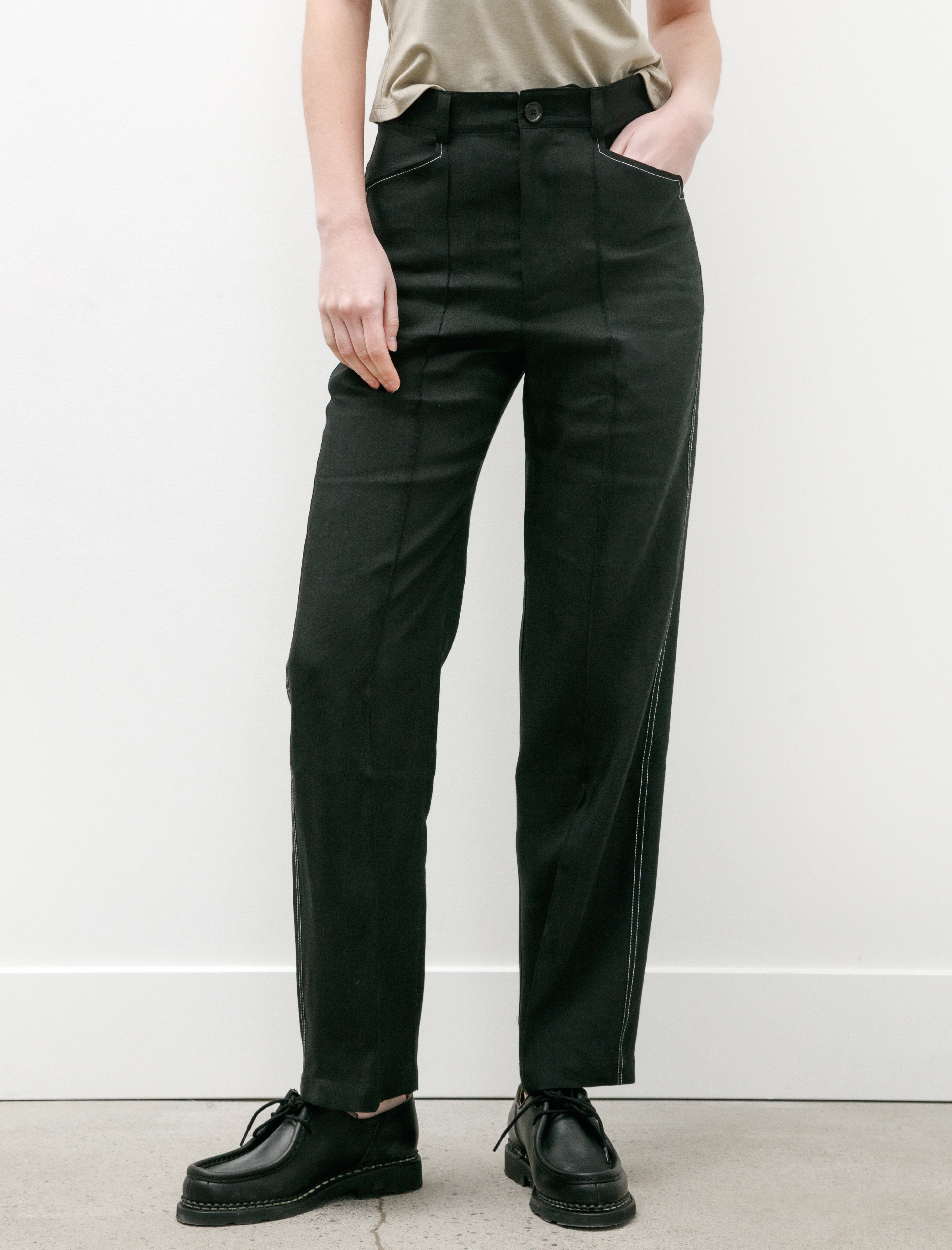 Wanze Work Trouser Linen Viscose Black