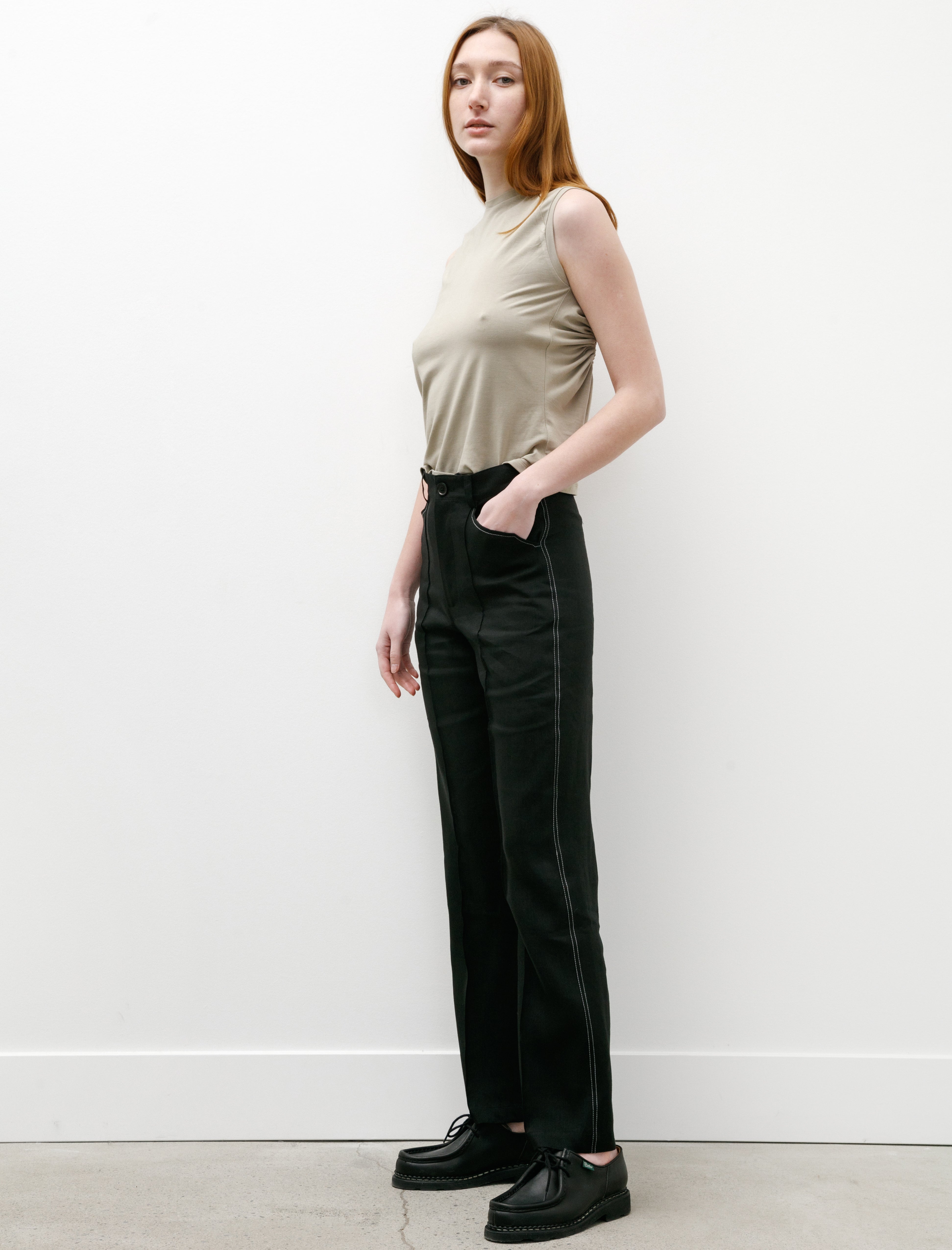 Wanze Work Trouser Linen Viscose Black