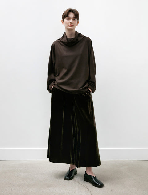 Dusan Gaucho Pants Silk Velvet Brown