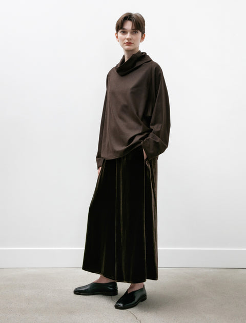 Dusan Gaucho Pants Silk Velvet Brown