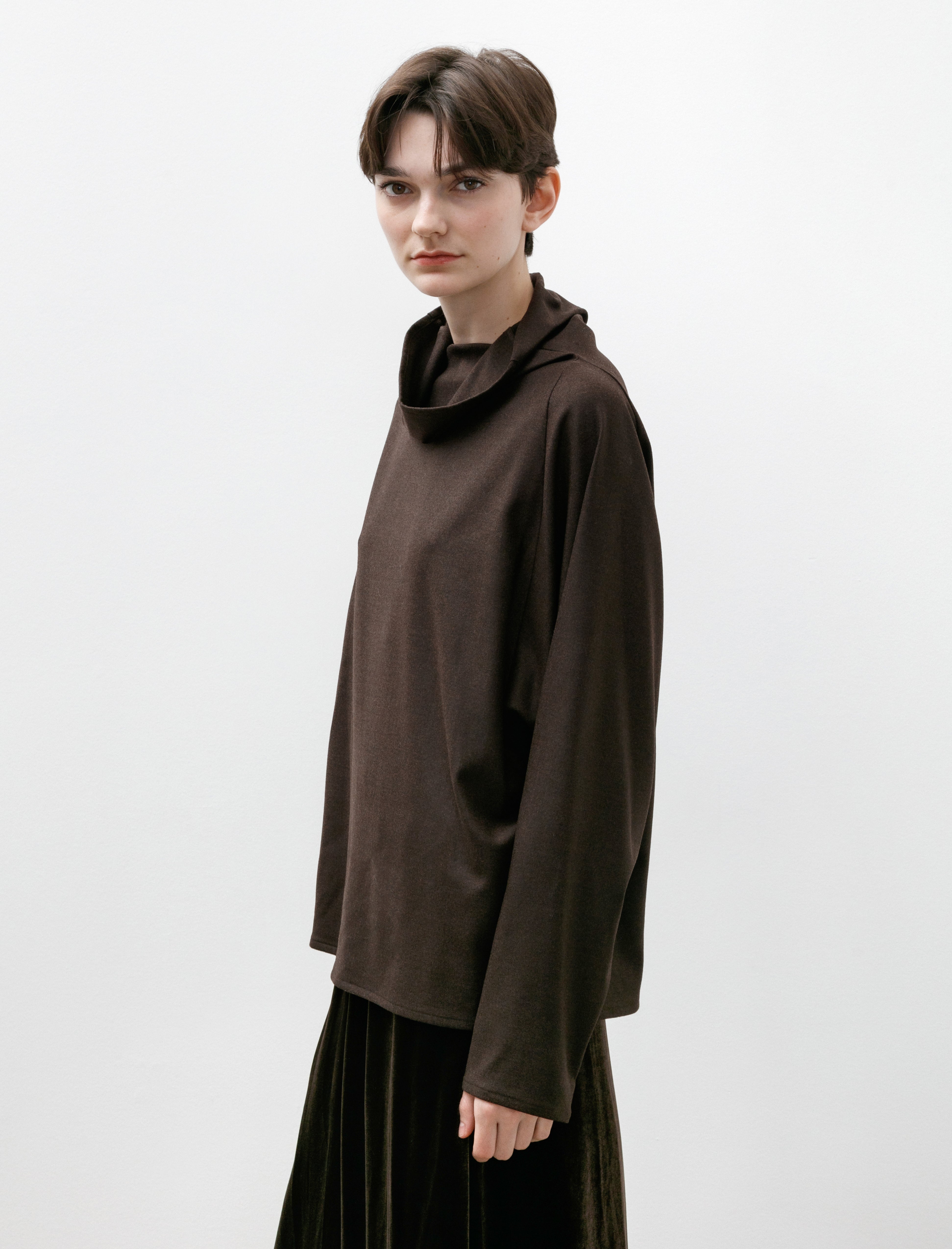 Dusan Batwing Oversized T-Neck Brown