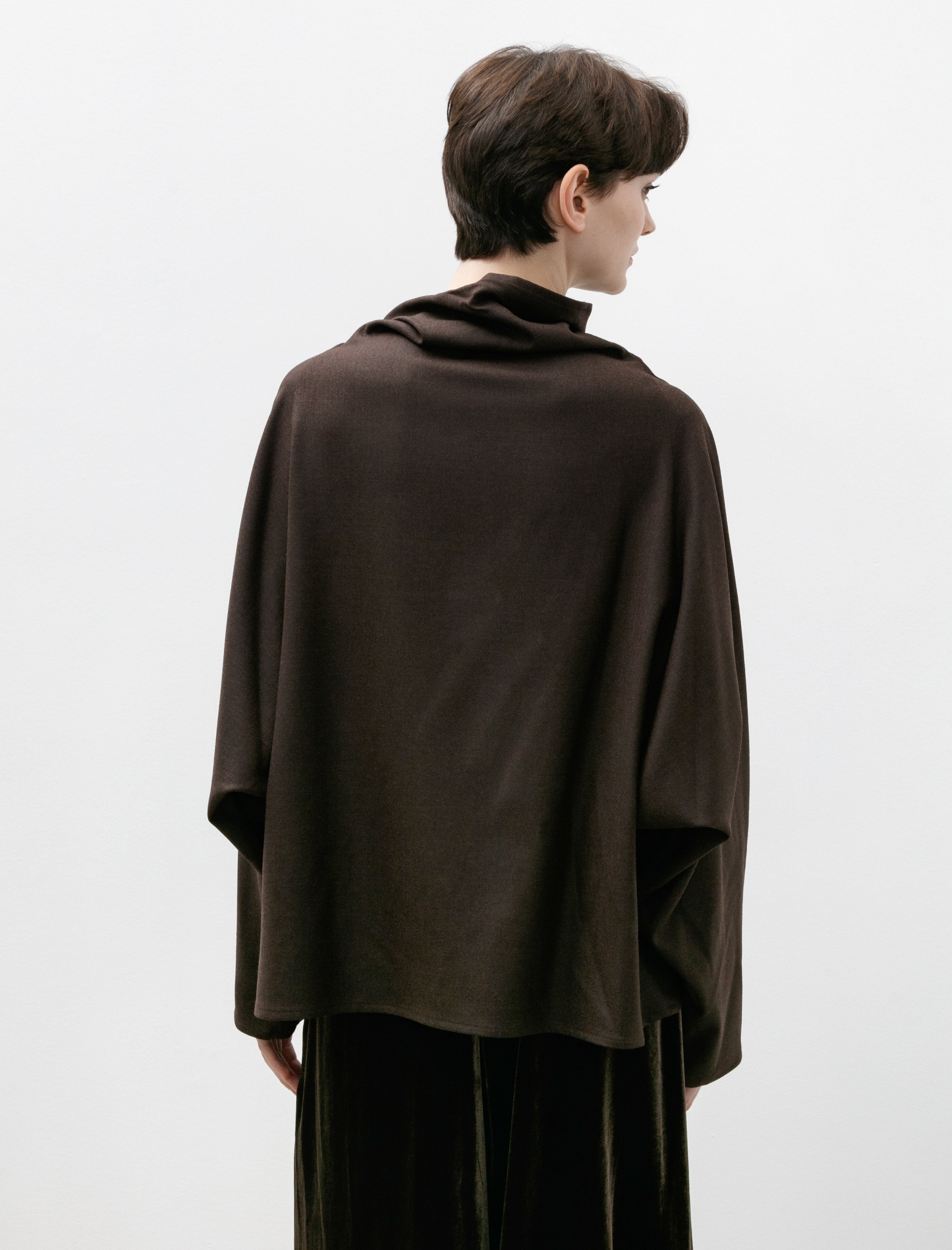 Dusan Batwing Oversized T-Neck Brown