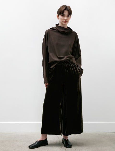 Dusan Gaucho Pants Silk Velvet Brown