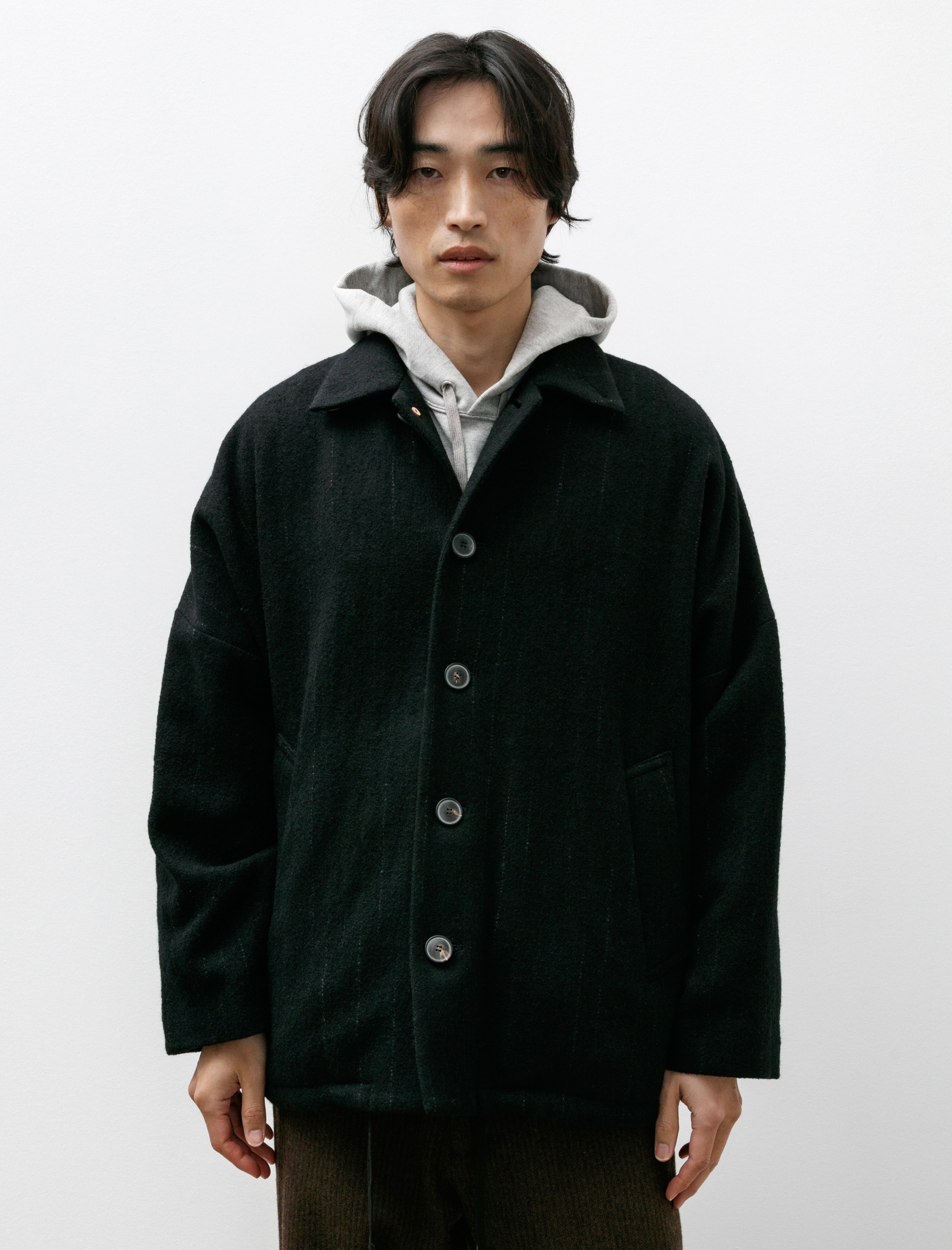 Yoko Sakamoto Kasuri Work Jacket Black