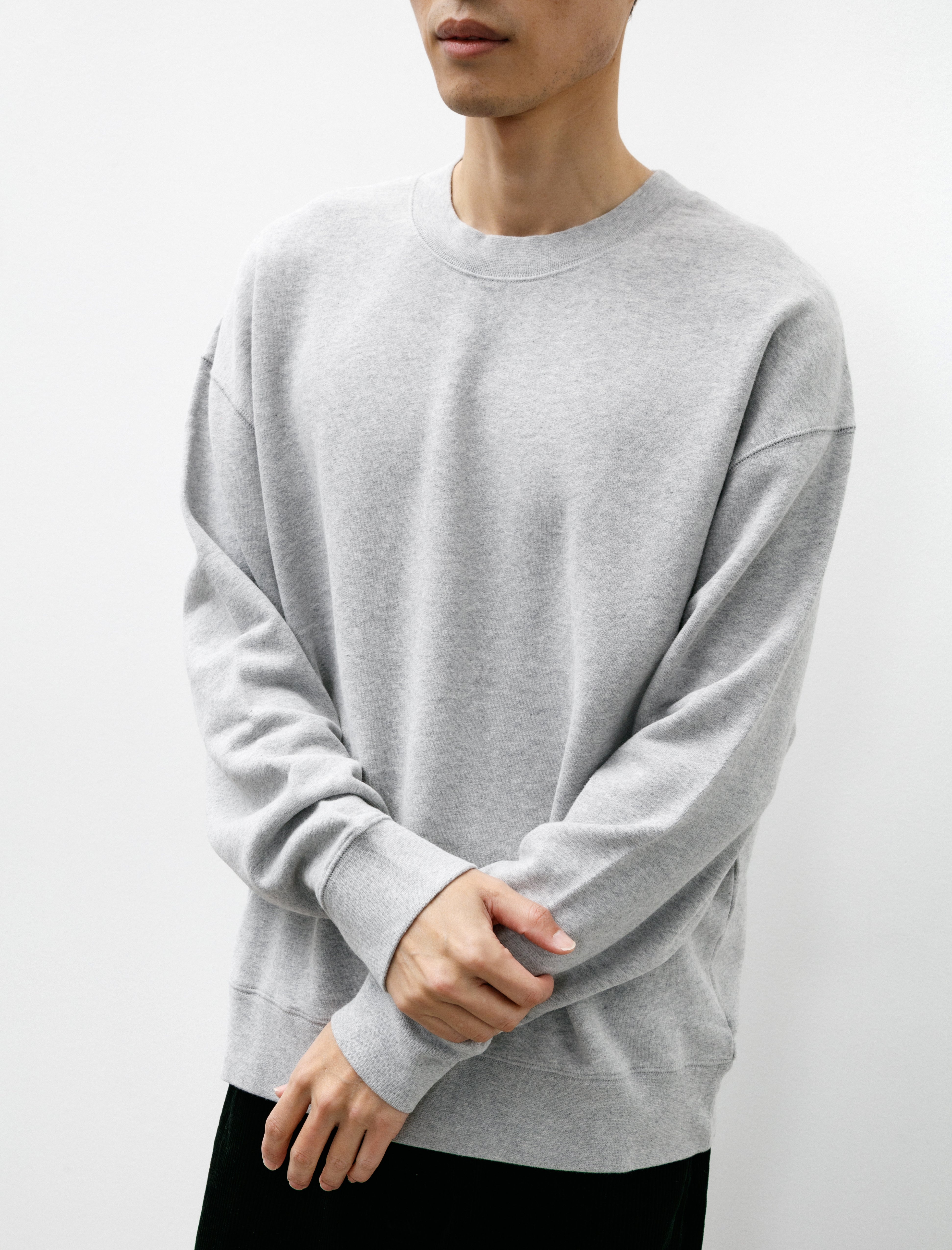 Sunspel Oversized Sweatshirt Light Grey Mélange