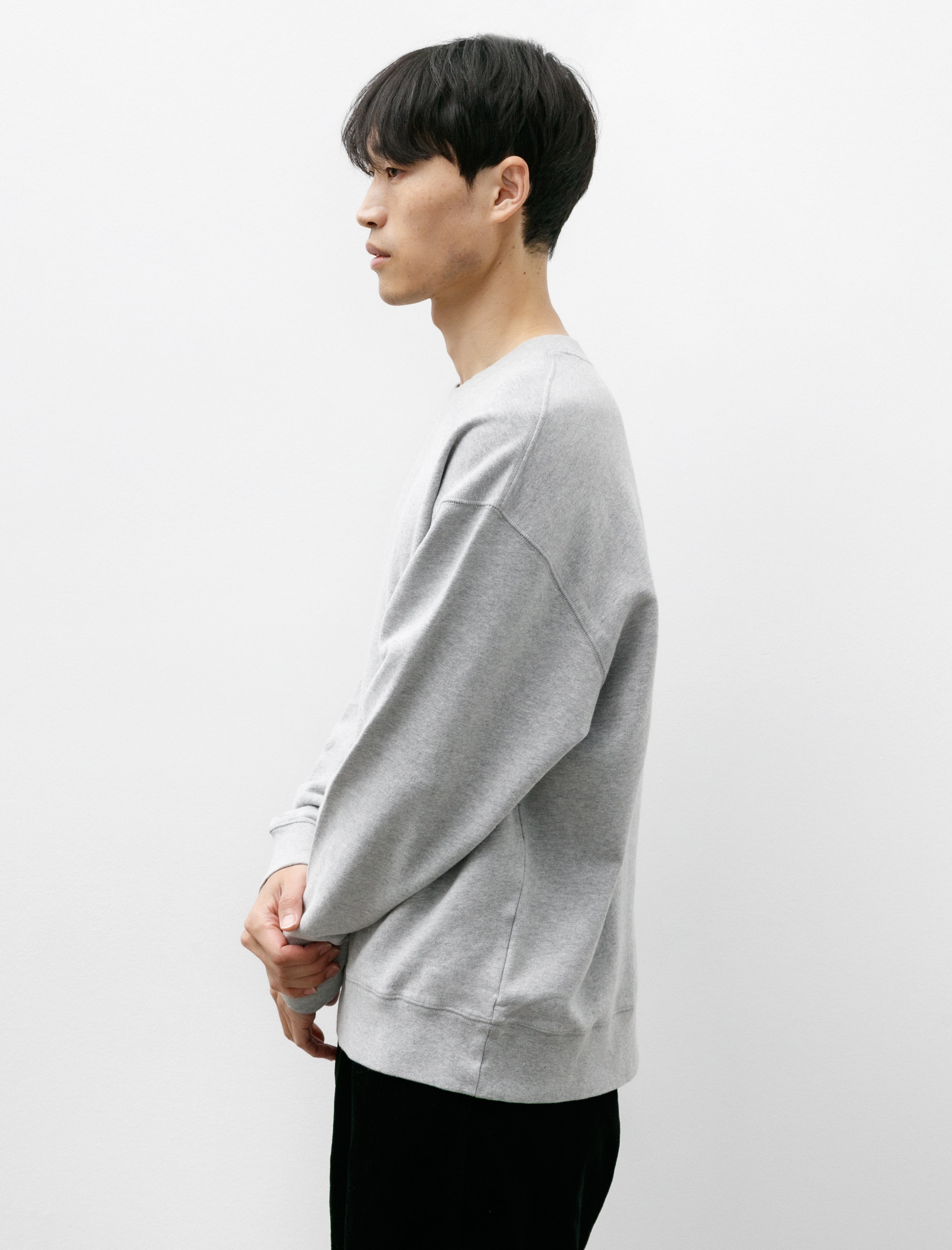 Sunspel Oversized Sweatshirt Light Grey Mélange