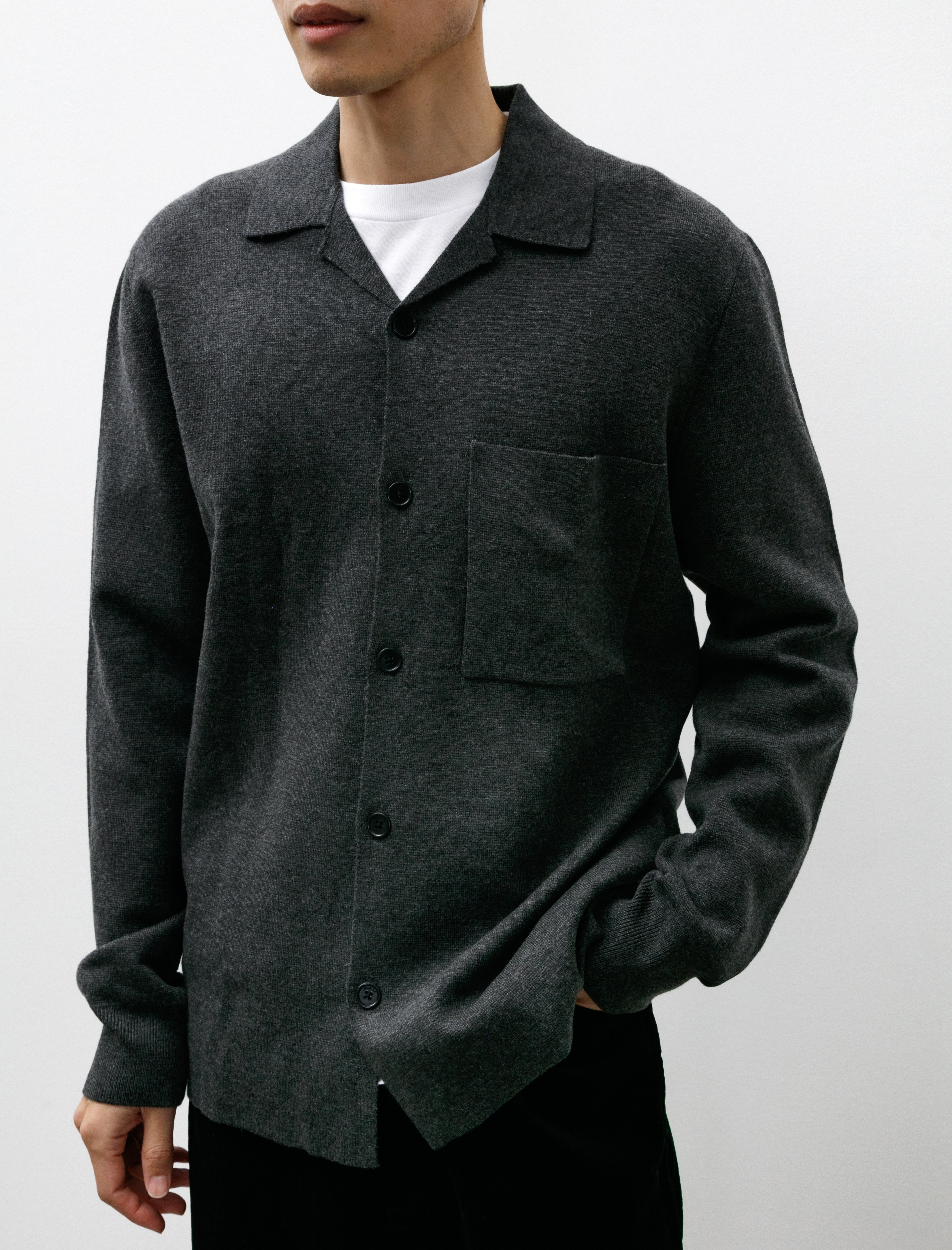 Norse Projects Nicolai Merino Cotton Milano Jacket Dark Grey Melange