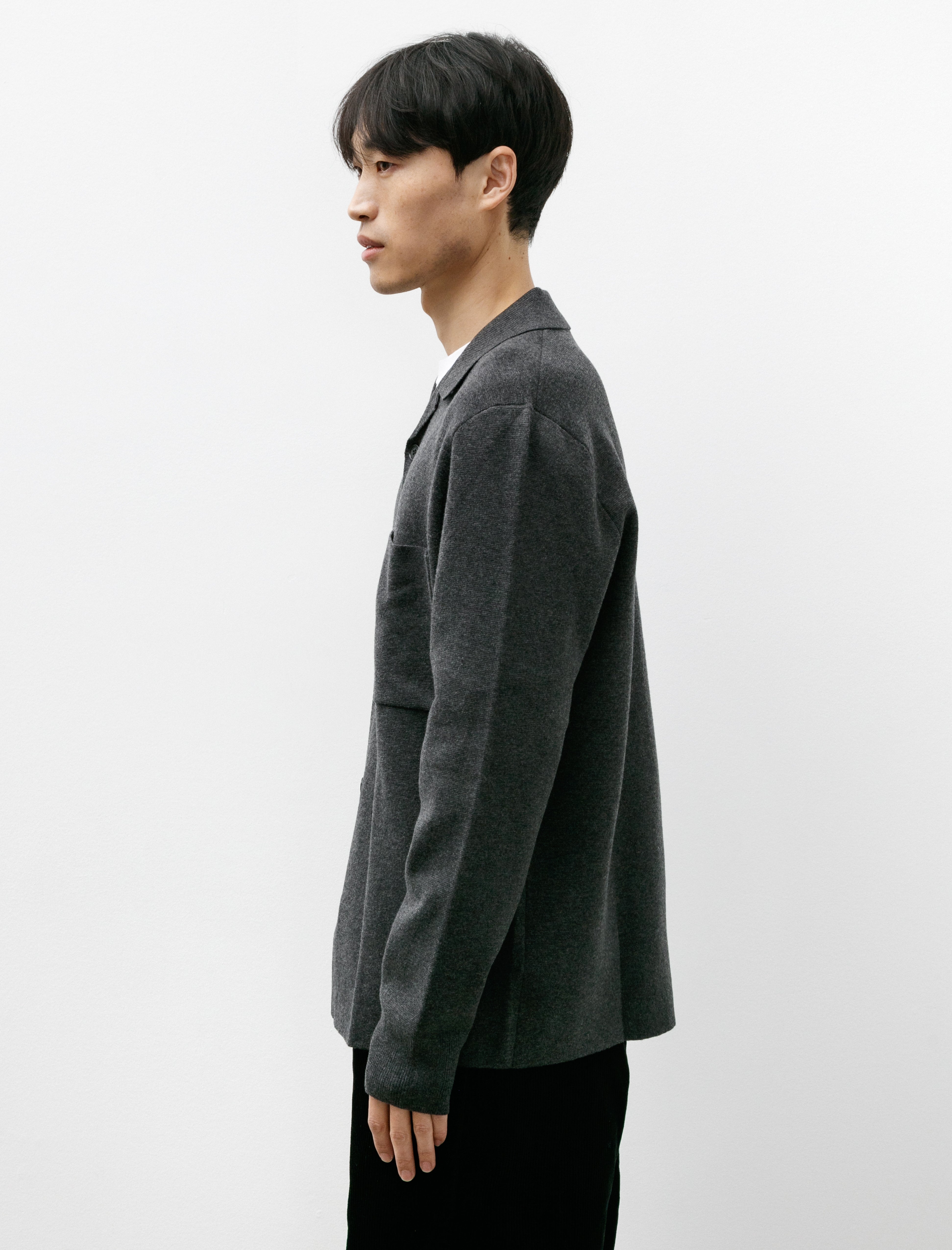 Norse Projects Nicolai Merino Cotton Milano Jacket Dark Grey Melange