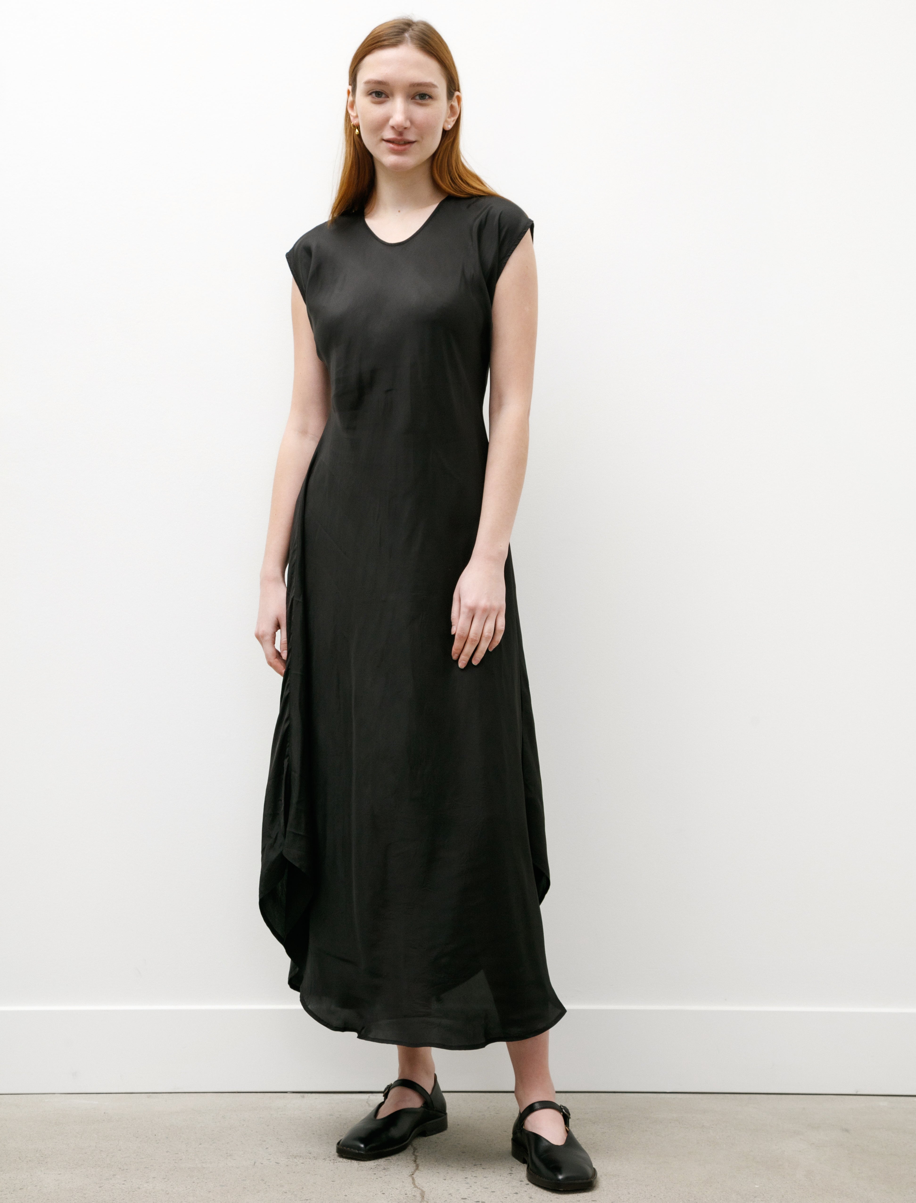 Lido Maxi Dress Shiny Viscose Black