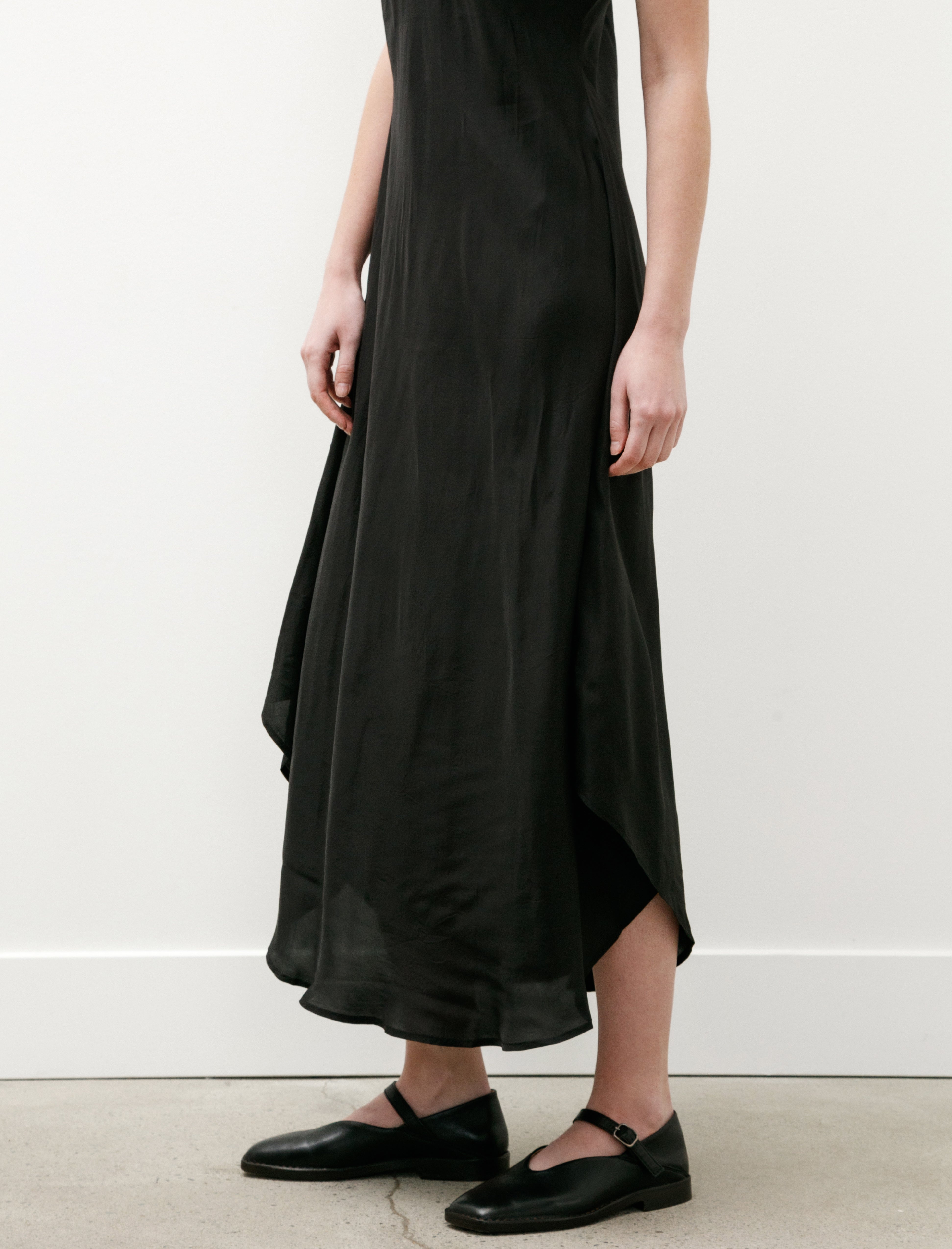 Lido Maxi Dress Shiny Viscose Black