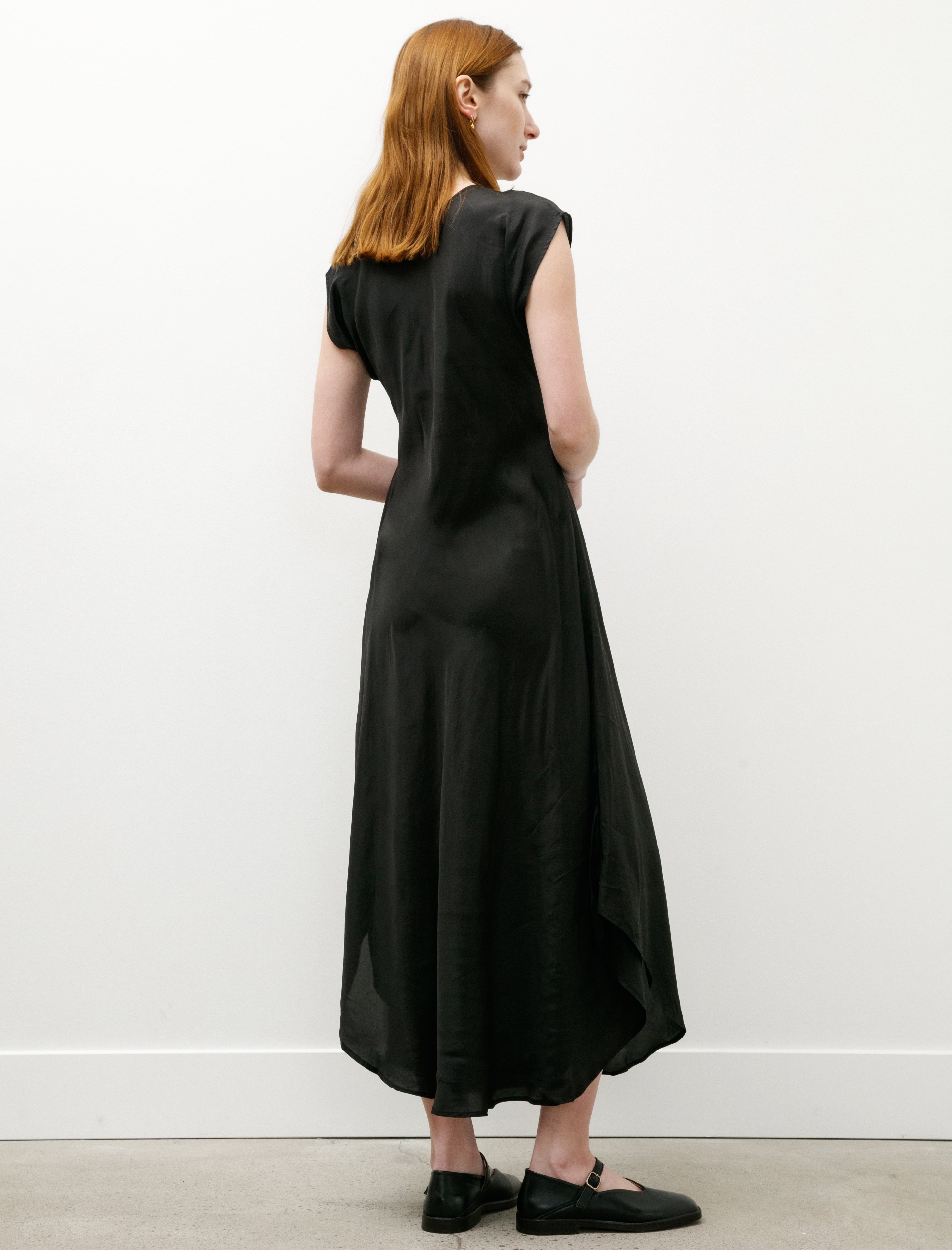 Lido Maxi Dress Shiny Viscose Black