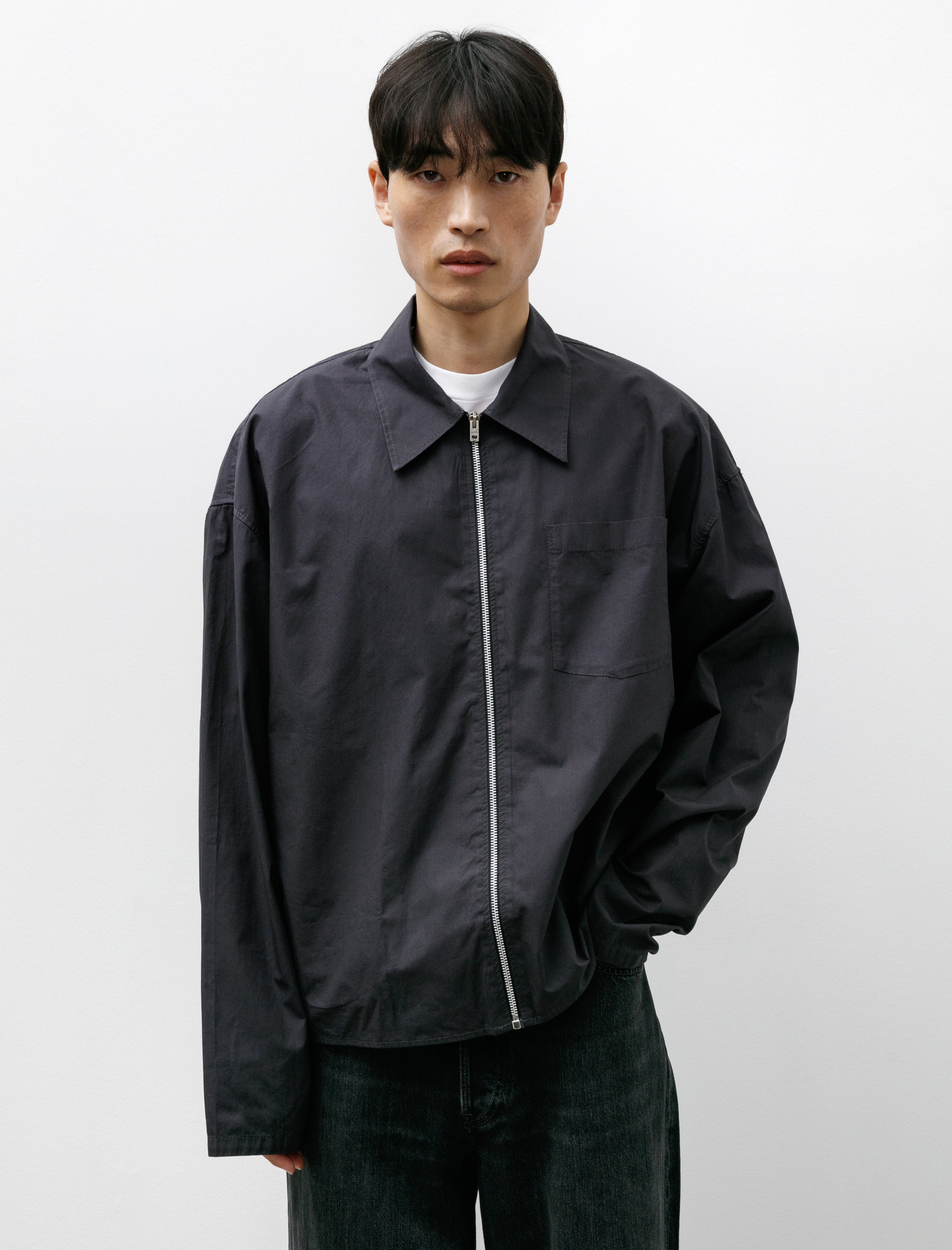 Acne Studios Zip Up Shirt Charcoal Black