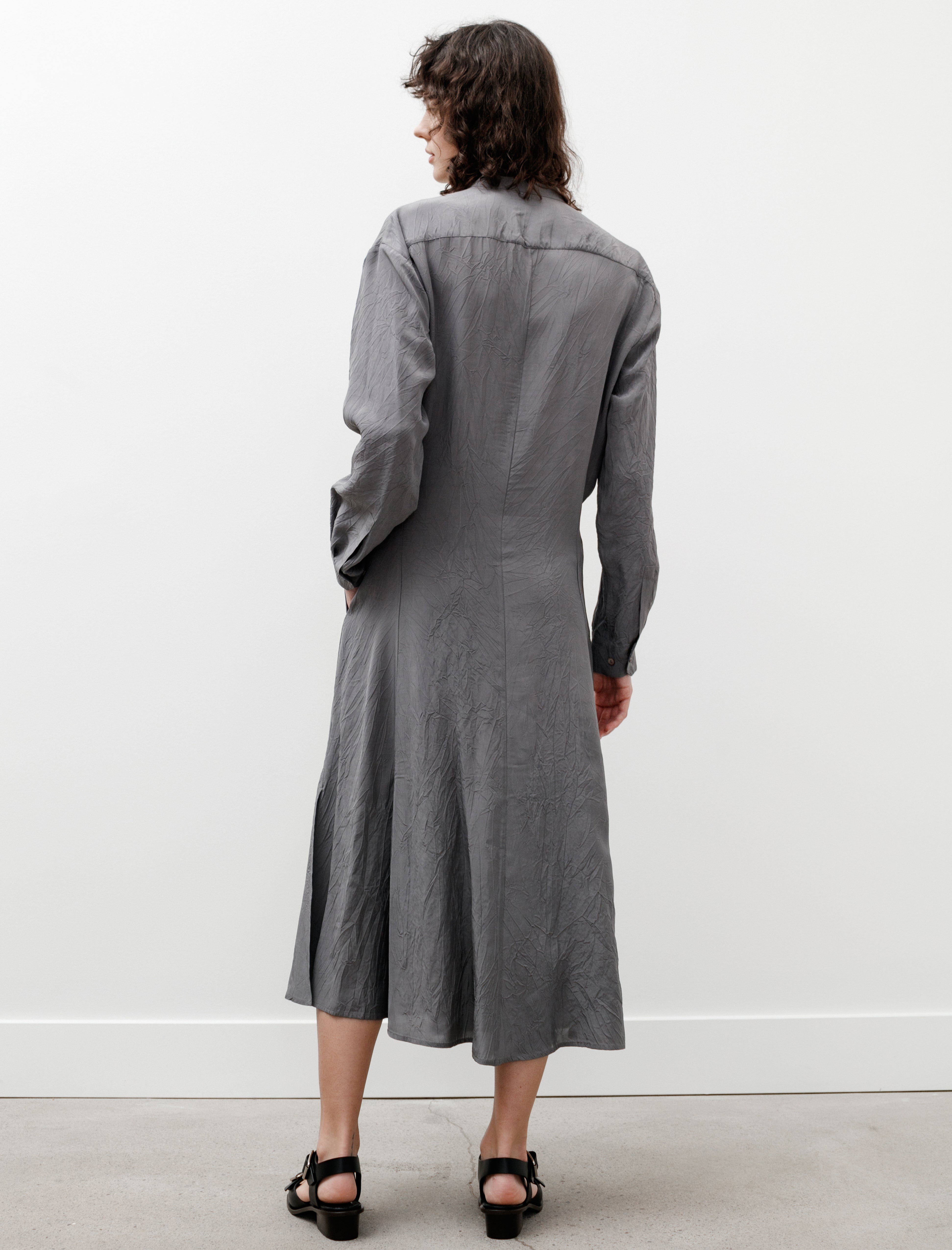 Lemaire Gusset Collar Shirt Dress Aluminum