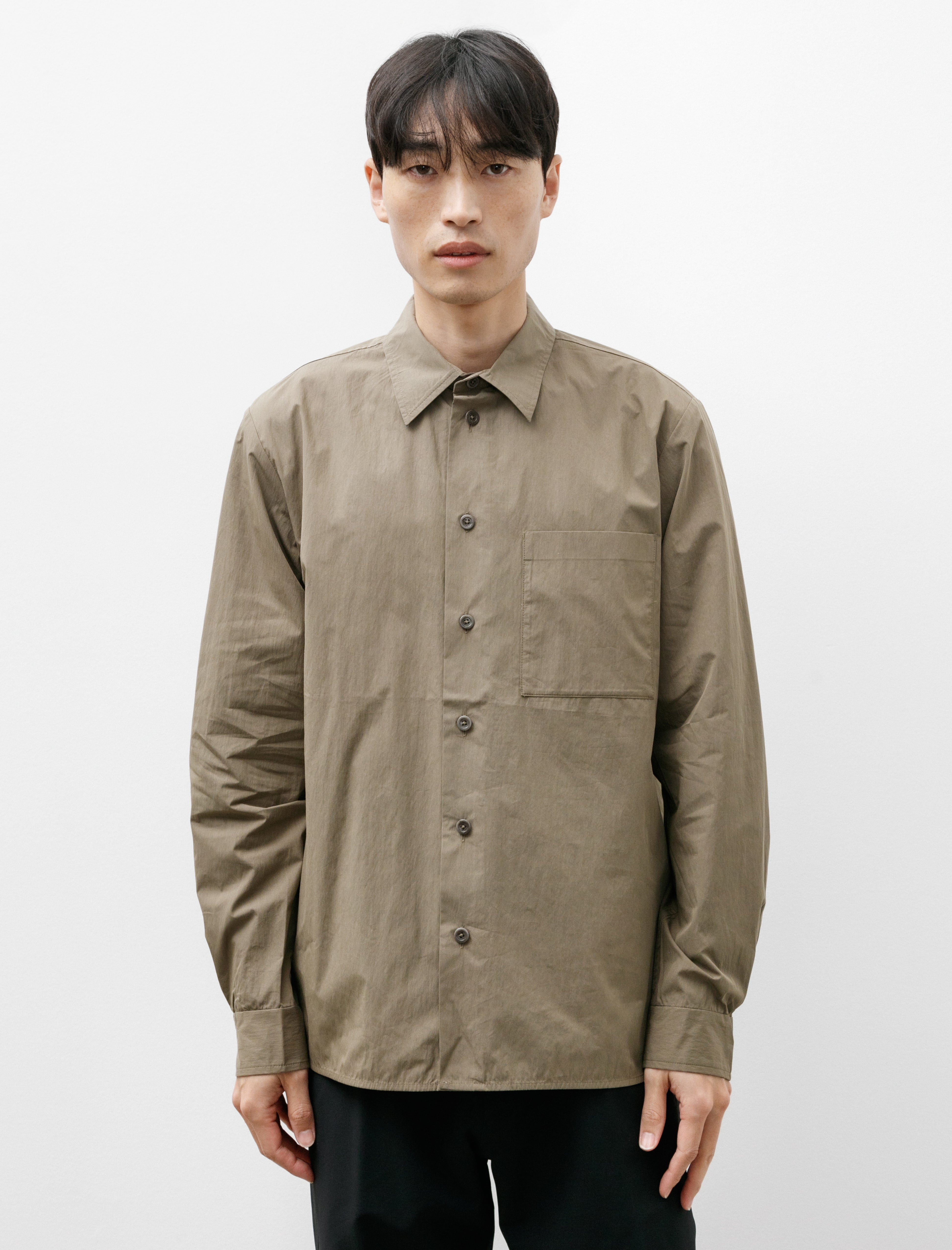 Norse Projects Silas Tech Poplin Shirt Sediment Green