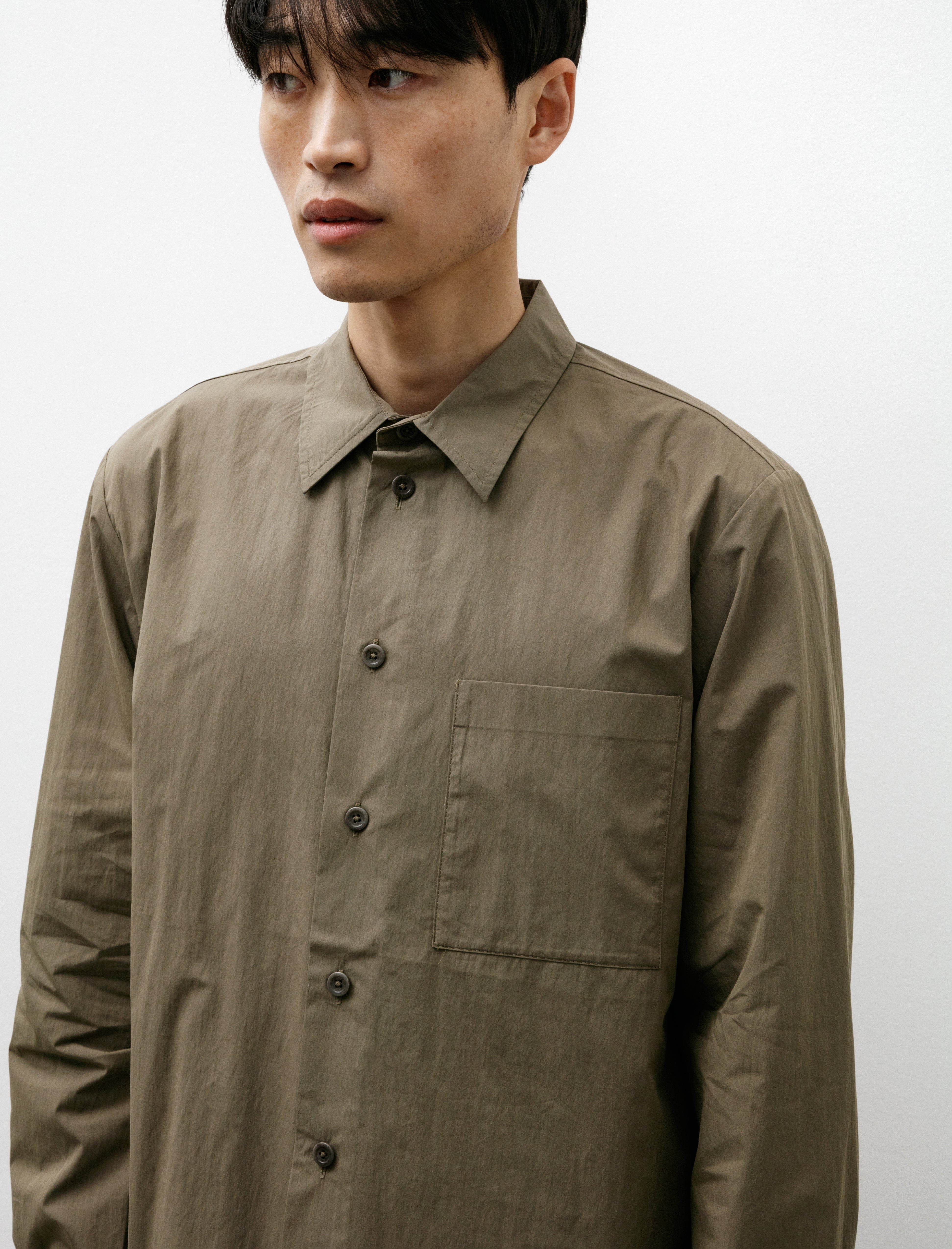 Norse Projects Silas Tech Poplin Shirt Sediment Green