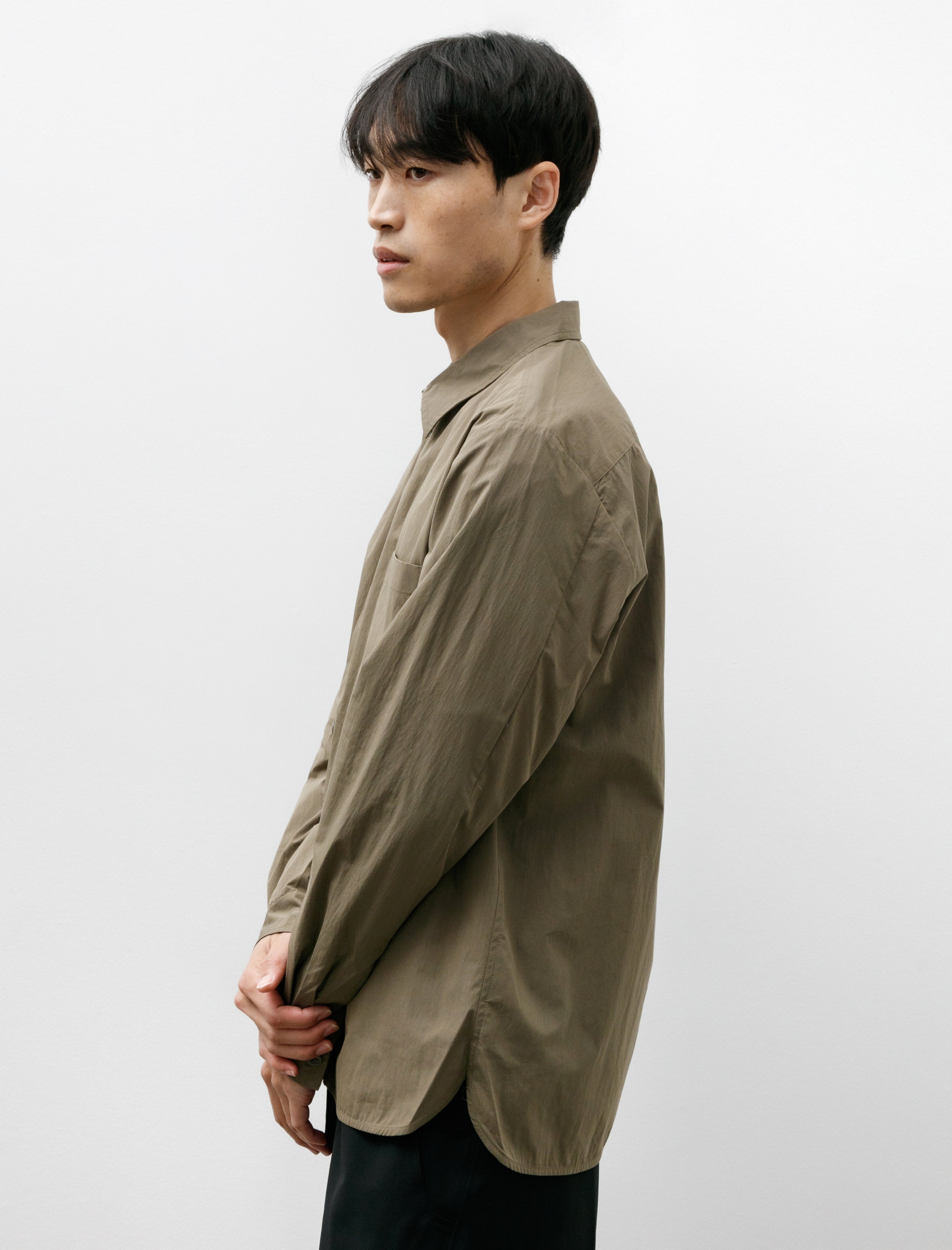 Norse Projects Silas Tech Poplin Shirt Sediment Green