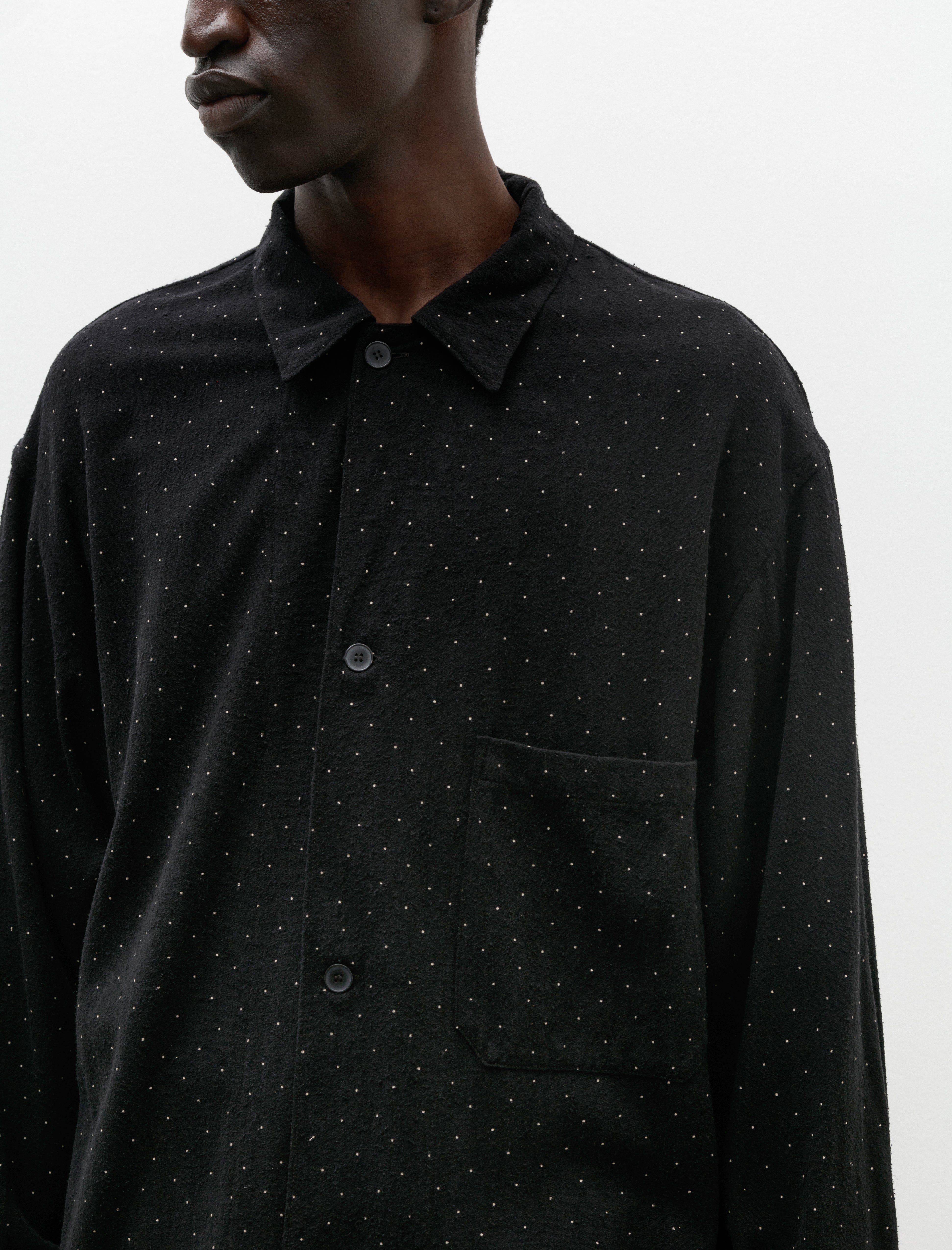 Comoli Silk Noil Shirt Jacket Dot